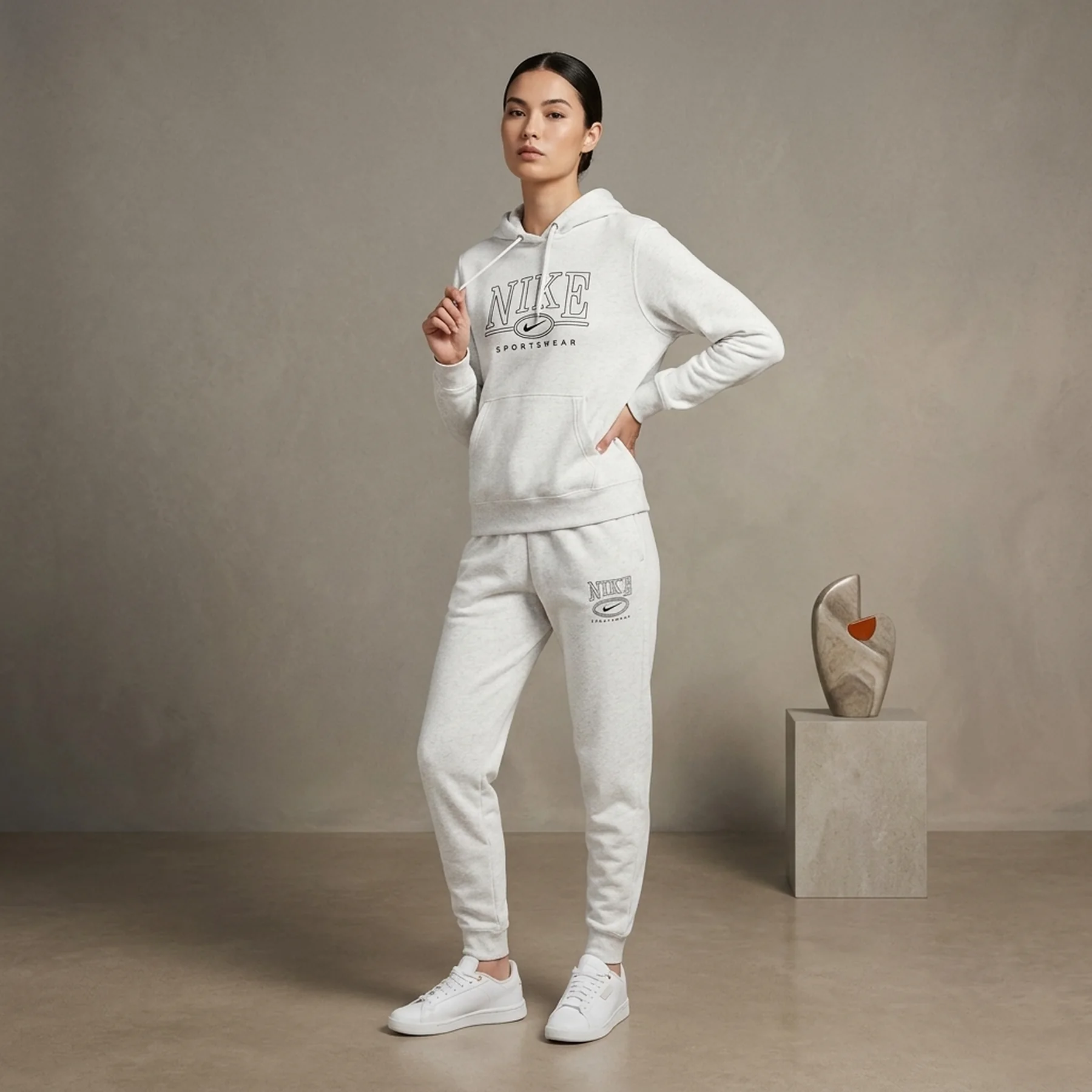 Спортивний костюм жіночий Nike Sportswear Club Fleece White (IB1992-051__IB1988-051)