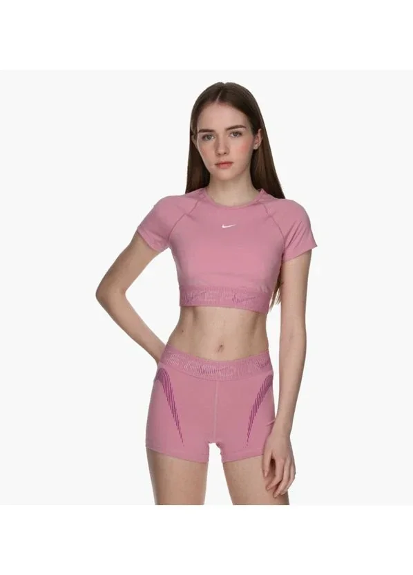 Спортивний топ жіночий Nike Dri-Fit Short-Sleeve Cropped Graphic Top Pink (HM6369-699)