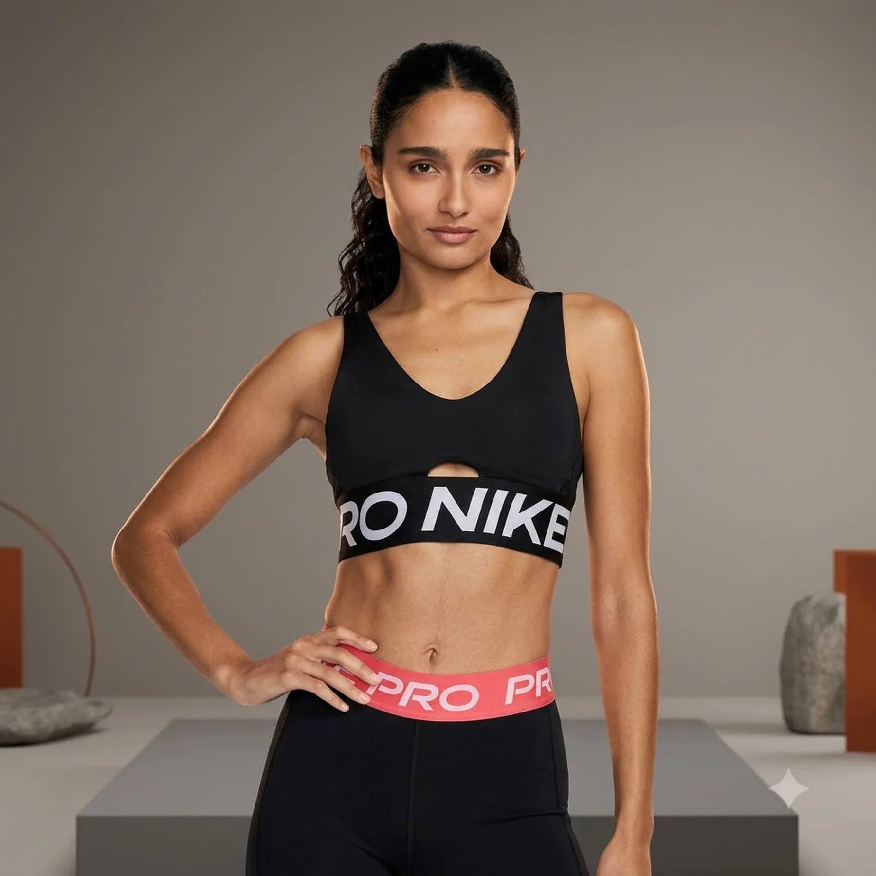 Спортивний топ жіночий Nike Indy Plunge Medium-Support Bold (HF7324-010)