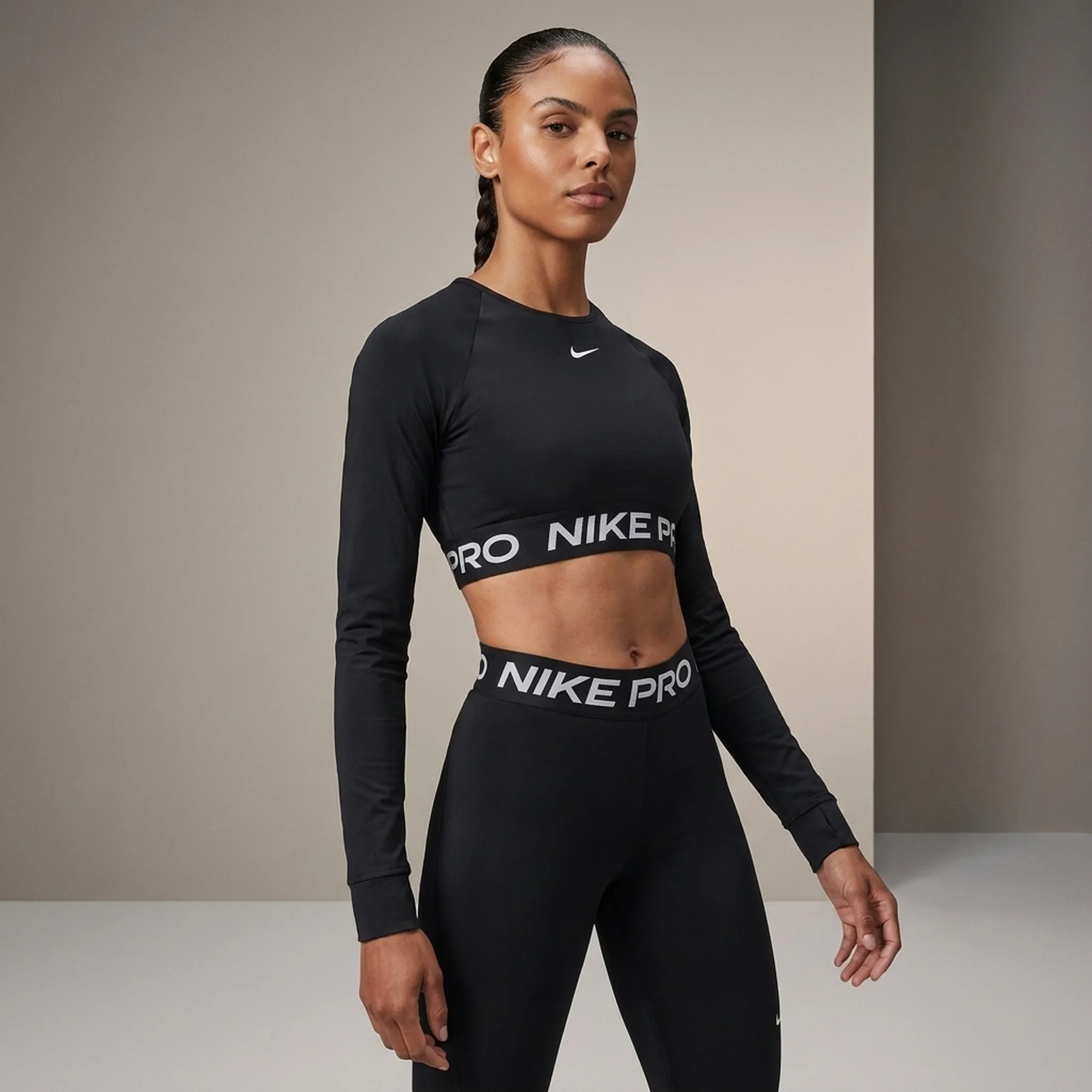 Спортивний топ жіночий Nike Pro 365 Dri-Fit Cropped Long-Sleeve Top Black (FV5484-010)