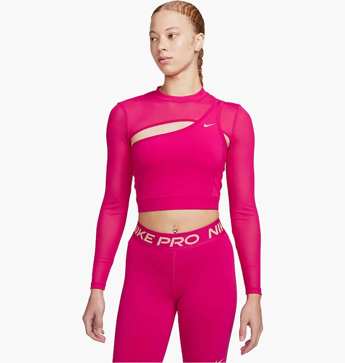Спортивний топ жіночий Nike Pro Long-Sleeve Cropped Top (FB5683-615)