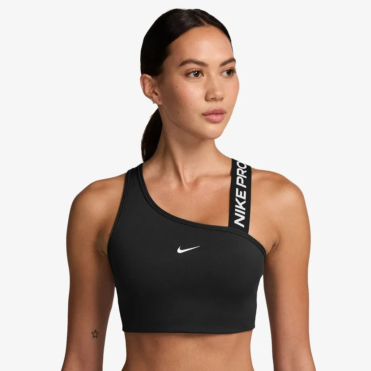 Спортивний топ жіночий Nike Pro Swoosh Asymmetrical Black (FV6526-010)