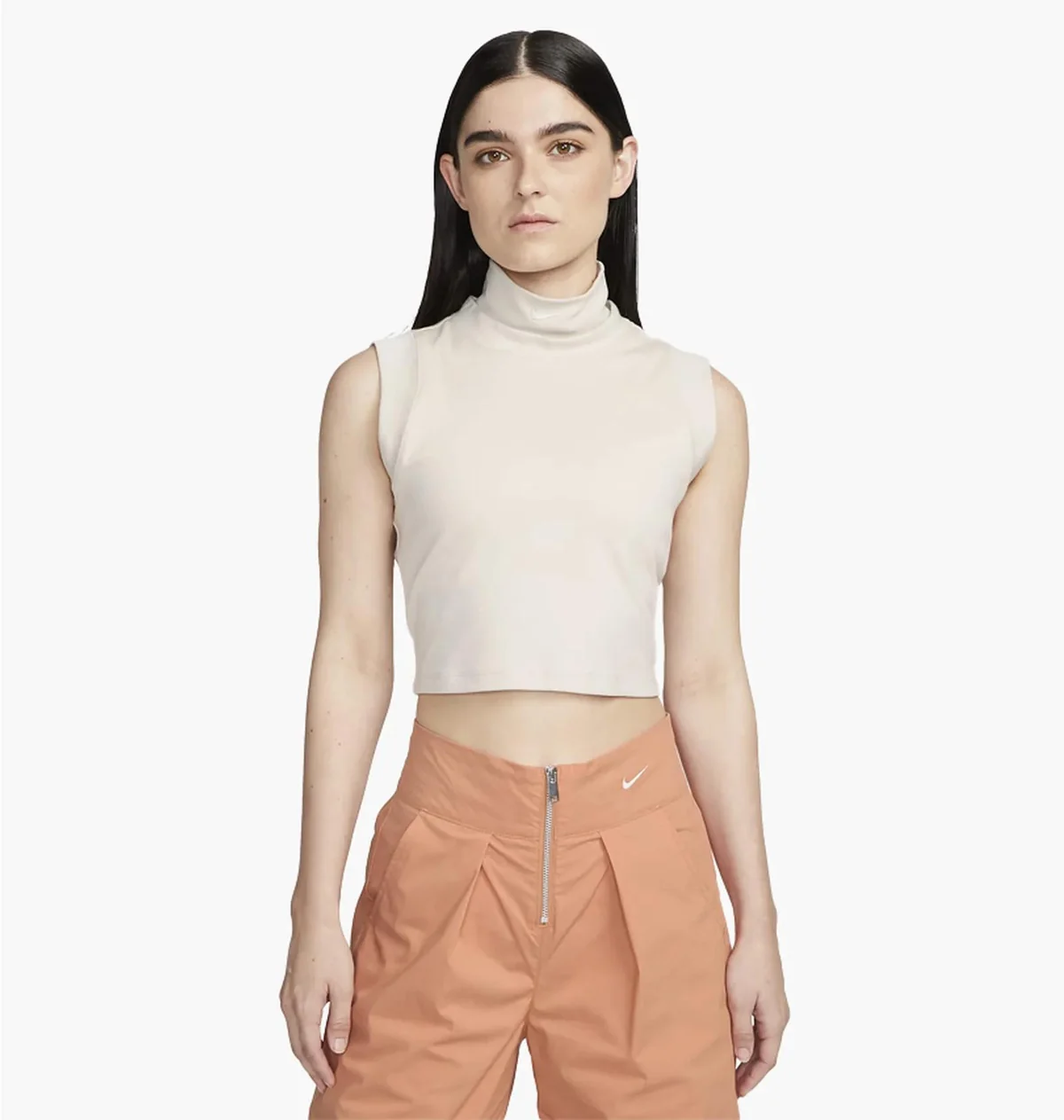 Спортивний топ жіночий Nike Sportswear Collection Mock-Neck Cropped Tank Top (FB8343-104)