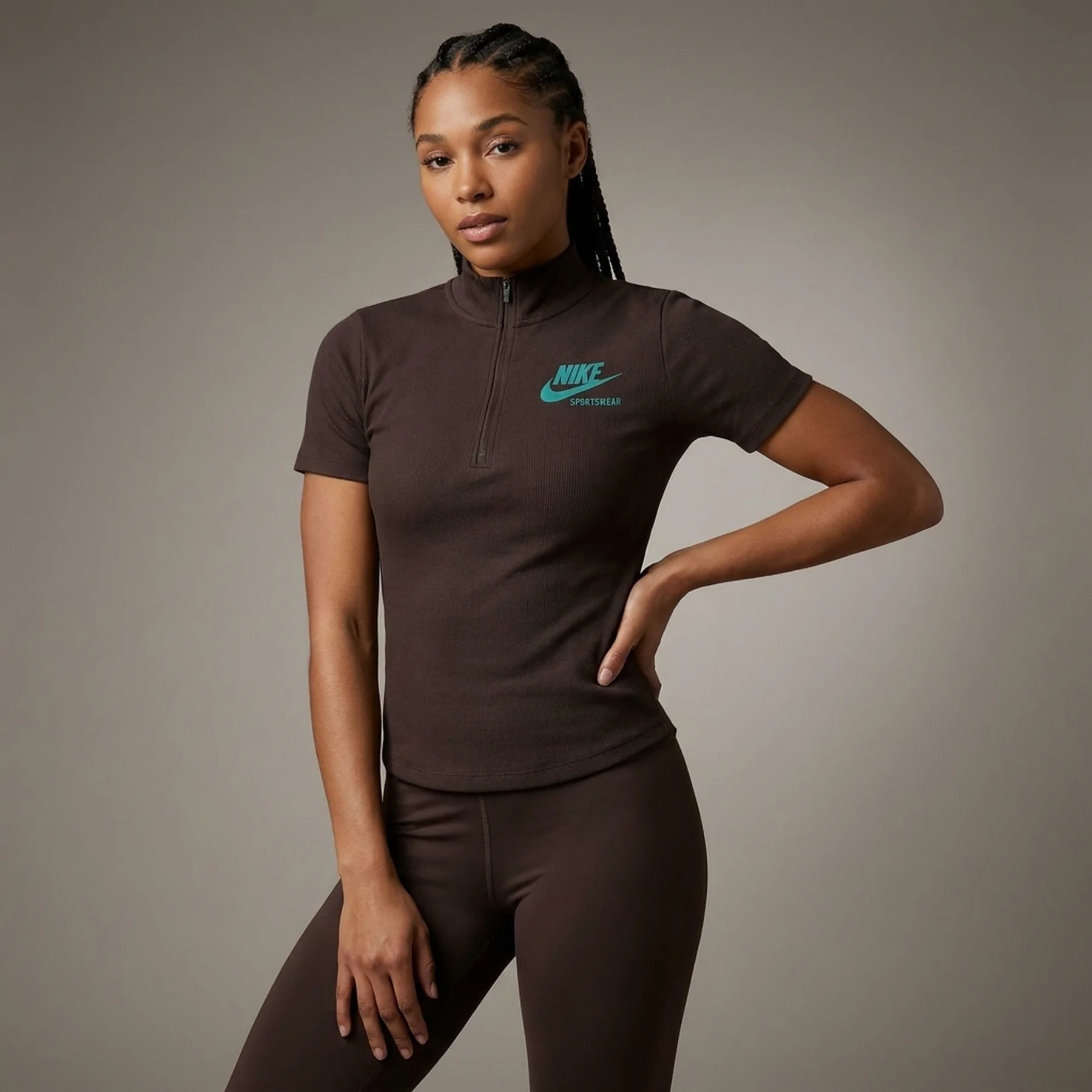 Спортивний топ жіночий Nike Sportswear Women's Ribbed Short-Sleeve Top (FJ5253-220)