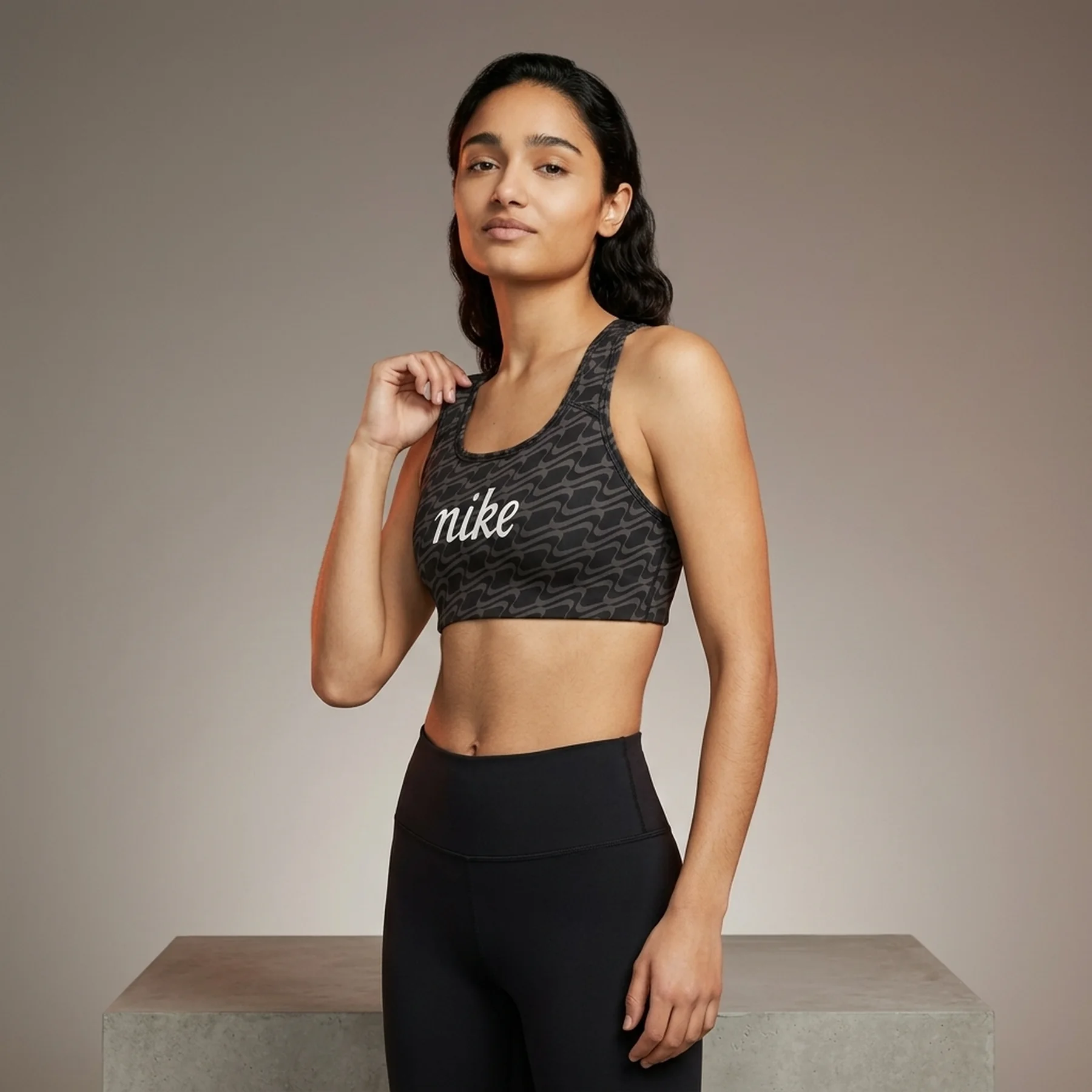 Спортивний топ жіночий Nike Swoosh Black For Women (DQ5121-010)