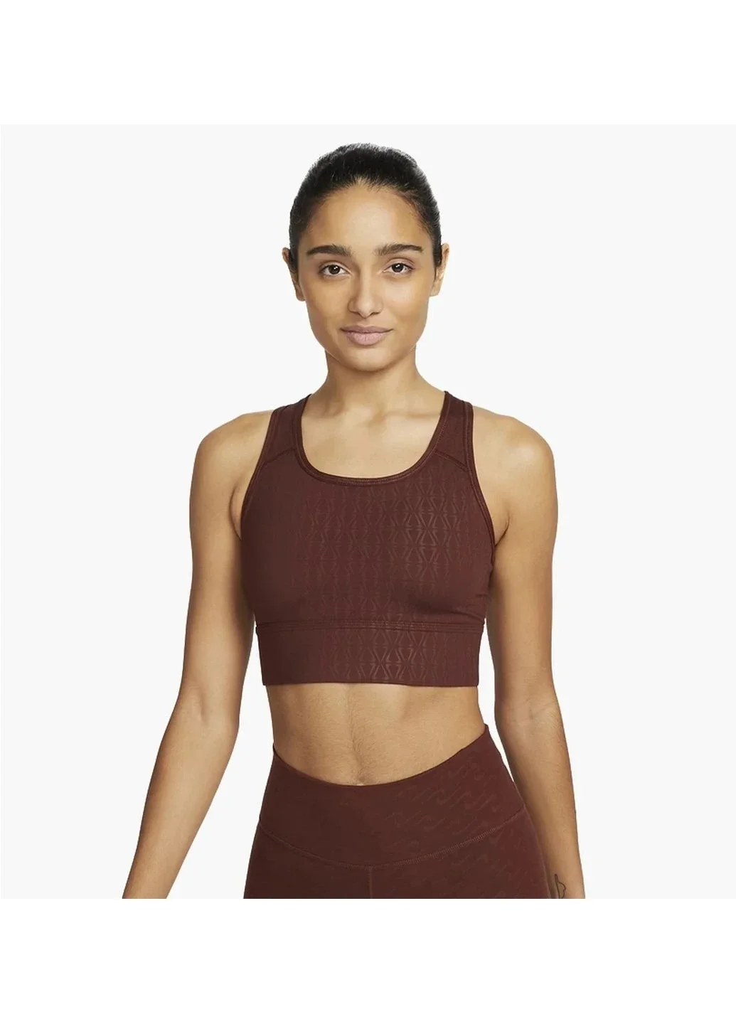 Спортивний топ жіночий Nike Womens Medium-Support 1-Piece Pad Longline Printed Sports Bra Bordo Dm0553-273 (DM0553-273)