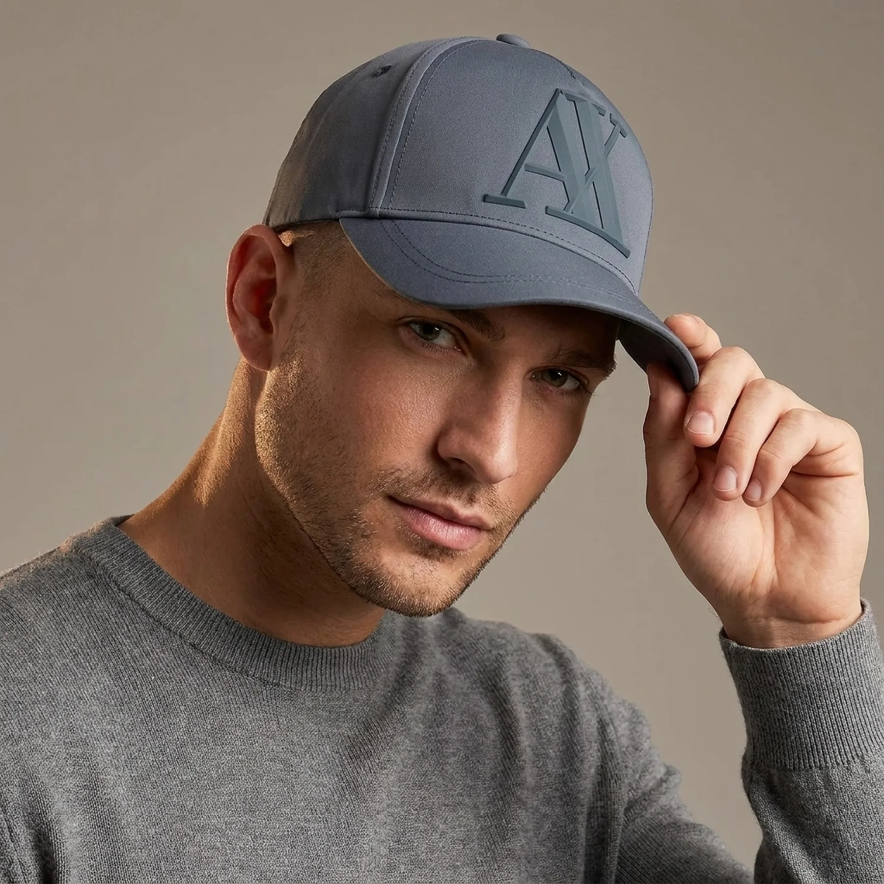 Стильна кепка Armani Exchange бейсболка з логотипом 1159812296 (Сірий, One size)