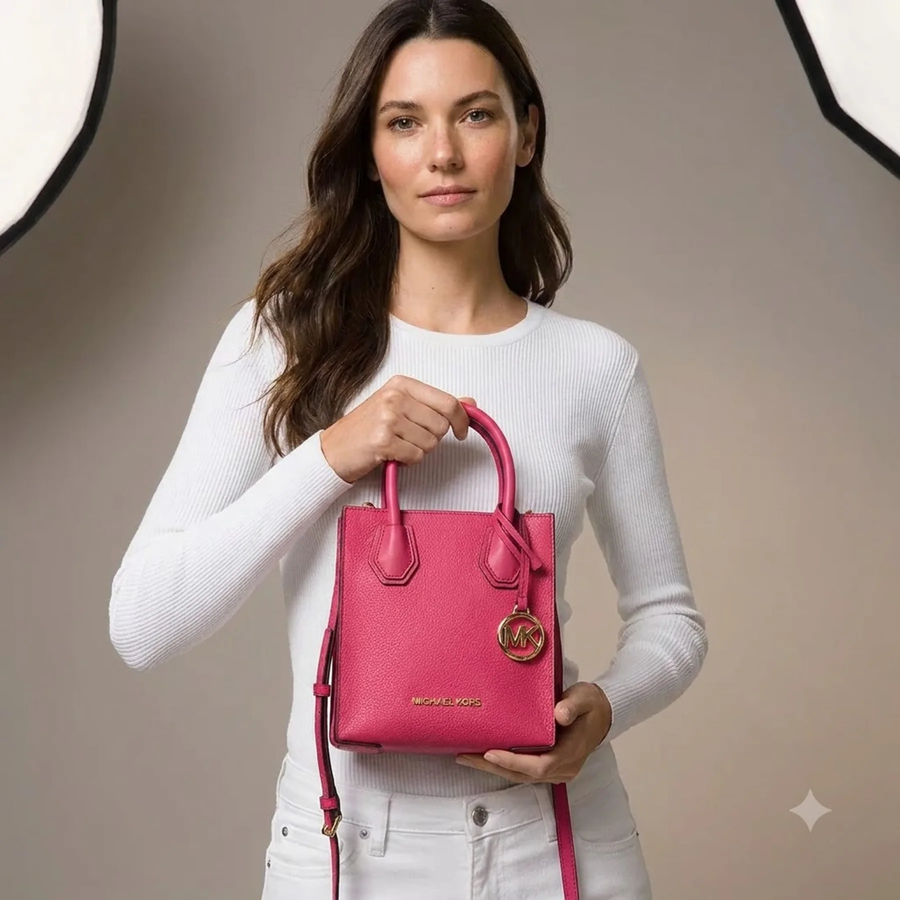 Стильна шкіряна сумка Michael Kors 1159811556 (Помаранчевий, One size)