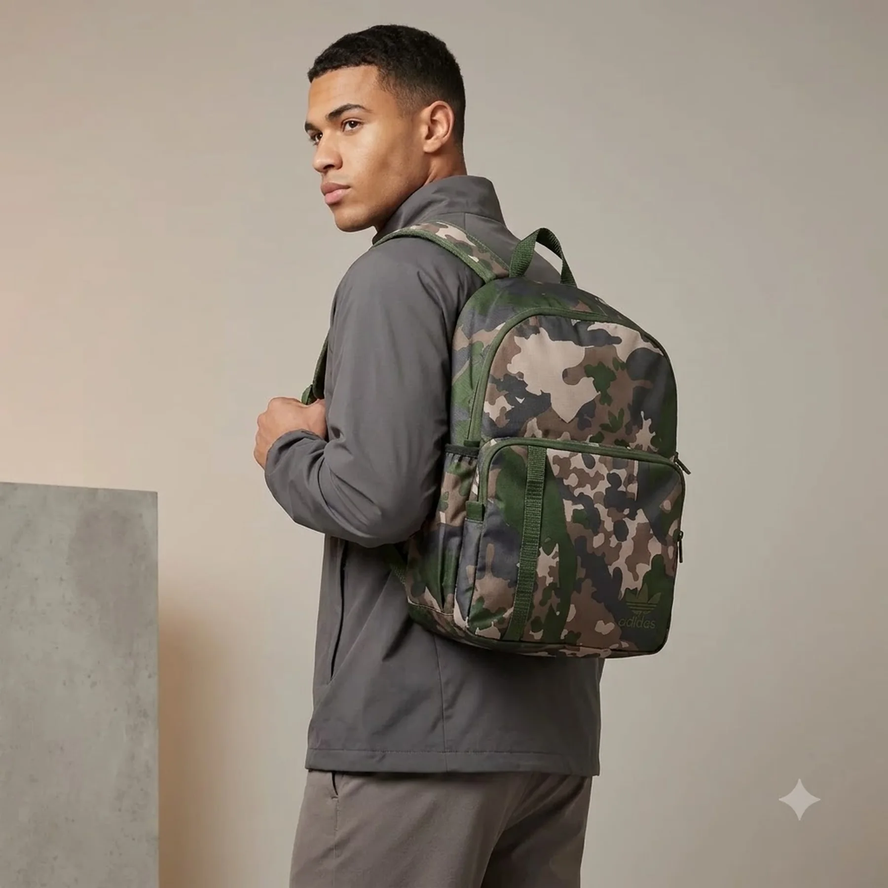 Стильний рюкзак Adidas на блискавці 1159796245 (Зелений, One size)