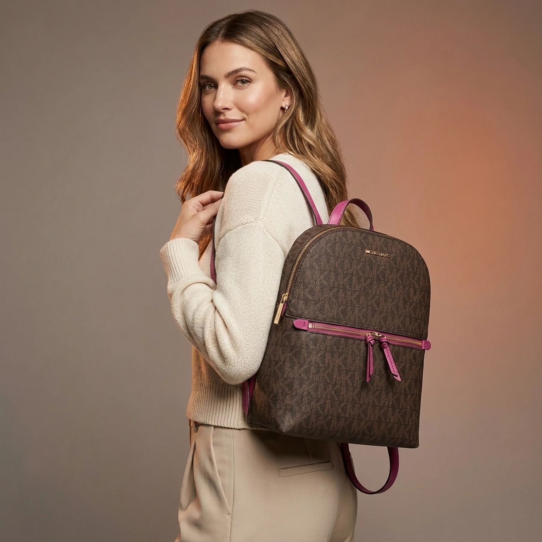 Стильний рюкзак жіночий Michael Kors. 1159812577 (Коричневий, One size)