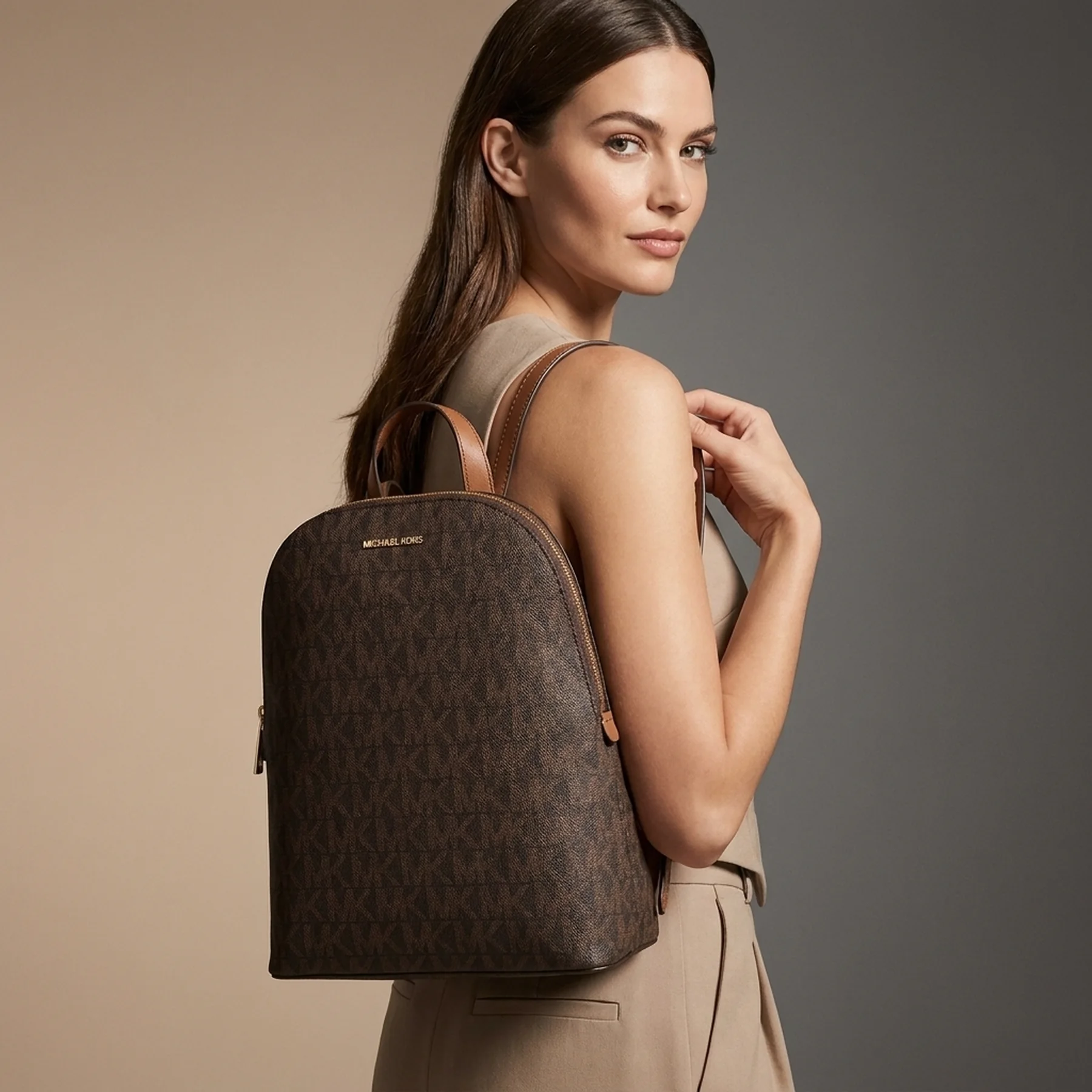 Стильний рюкзак жіночий Michael Kors 1159813749 (Коричневий, One size)
