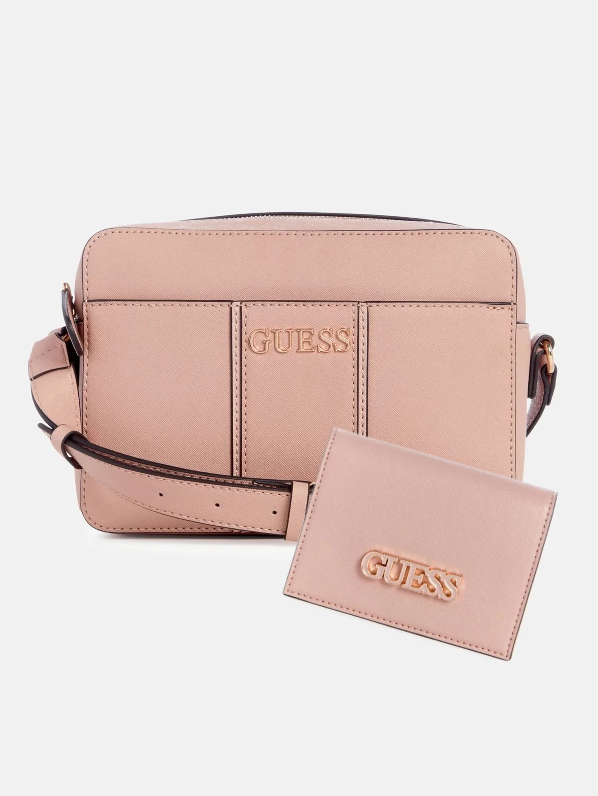 Стильний жіночий набір ZADORA Guess сумка кроссбоді та гаманець 1159845105 Рожевий