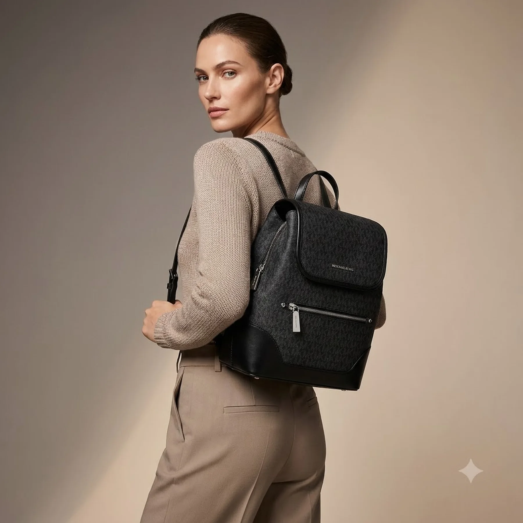 Стильний жіночий рюкзак Michael Kors 1159836546 (Чорний One size)