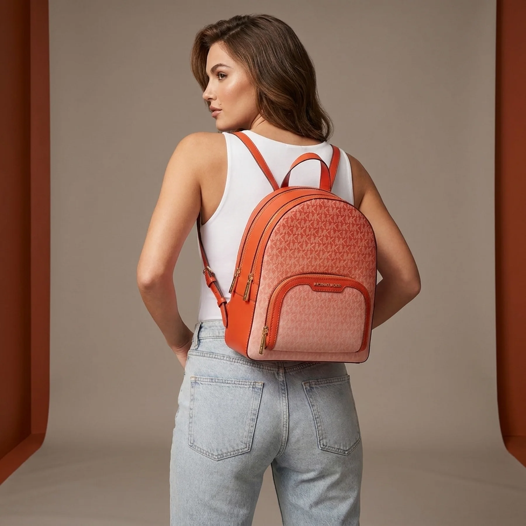 Стильний жіночий рюкзак Michael Kors 1159837895 (Помаранчевий One size)