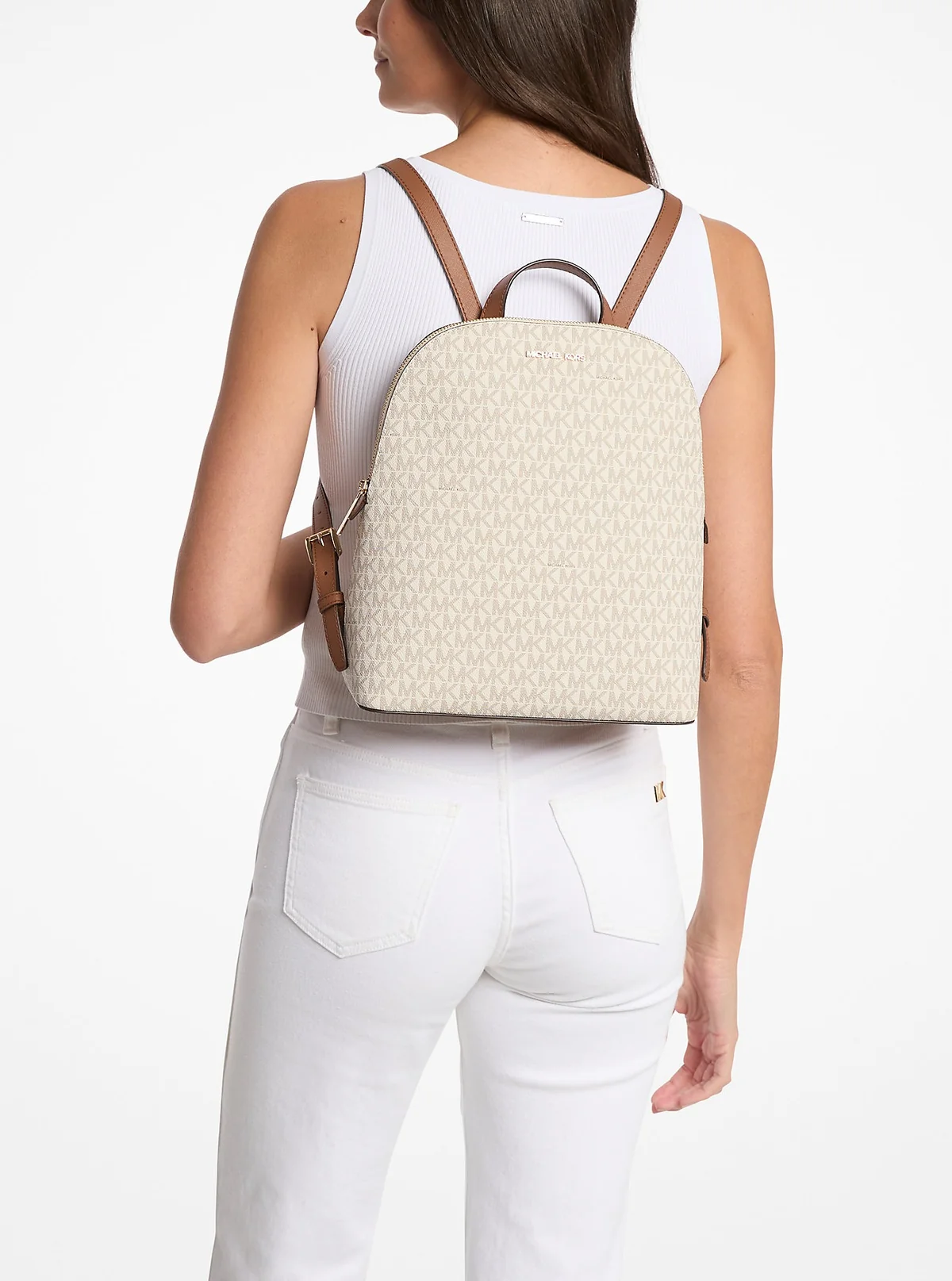 Стильний жіночий рюкзак Michael Kors з логотипом 1159814176 (Молочний, One size)