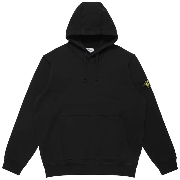 Stone Island Logo Patch Hoodie 'Black'
