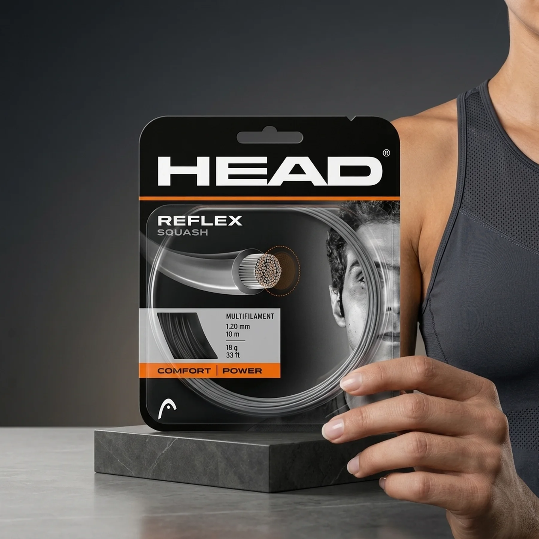 Струна для сквошу Head Reflex squash set 1.20 10 m
