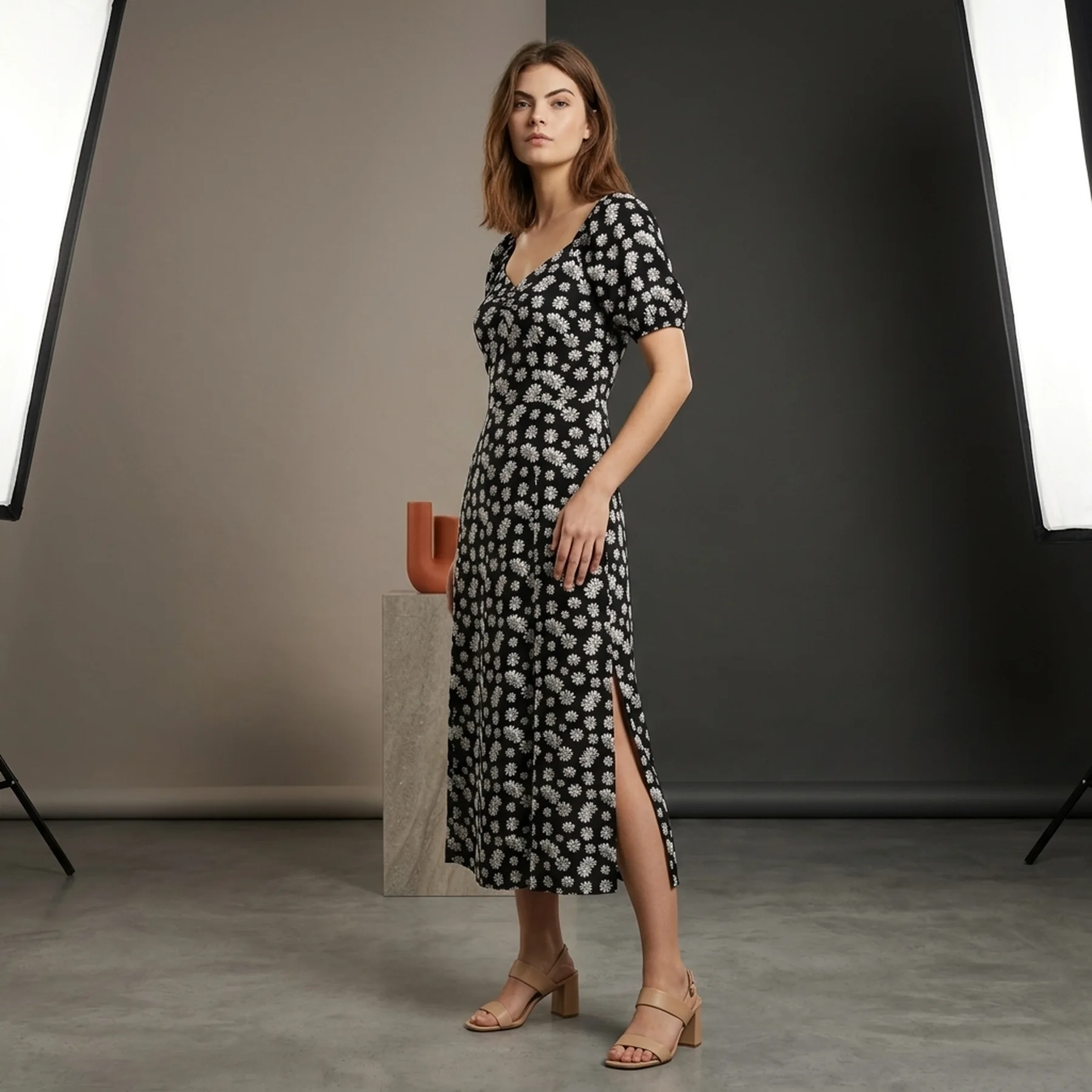 Сукня fitted allover printed dress 1031324-29563 Tom Tailor M Чорний