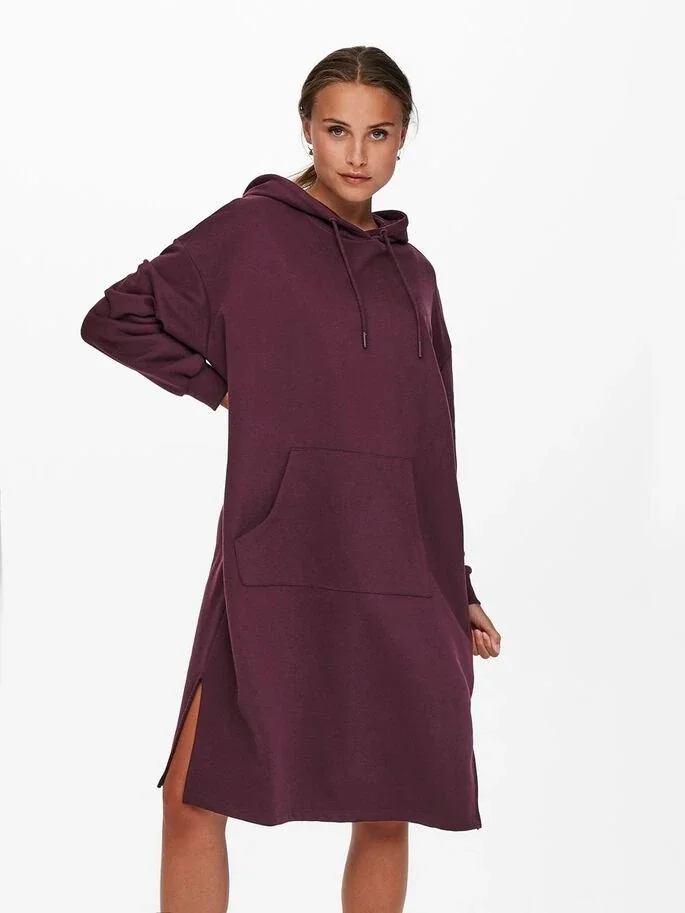 Сукня ONLCHELSEA LIFE L/S OVERSIZE DRESS SWT 15241307-Winetasting ONLY L Бордовий