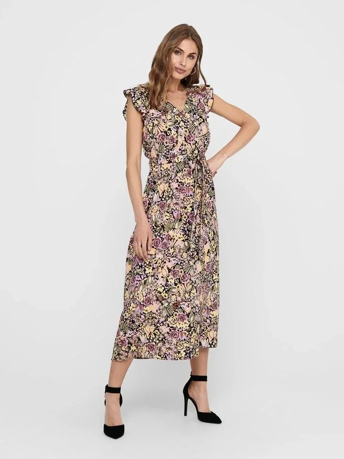 Сукня ONLFAVE S/L MAXI DRES 15213817 Black ONLY 34 Бежевий