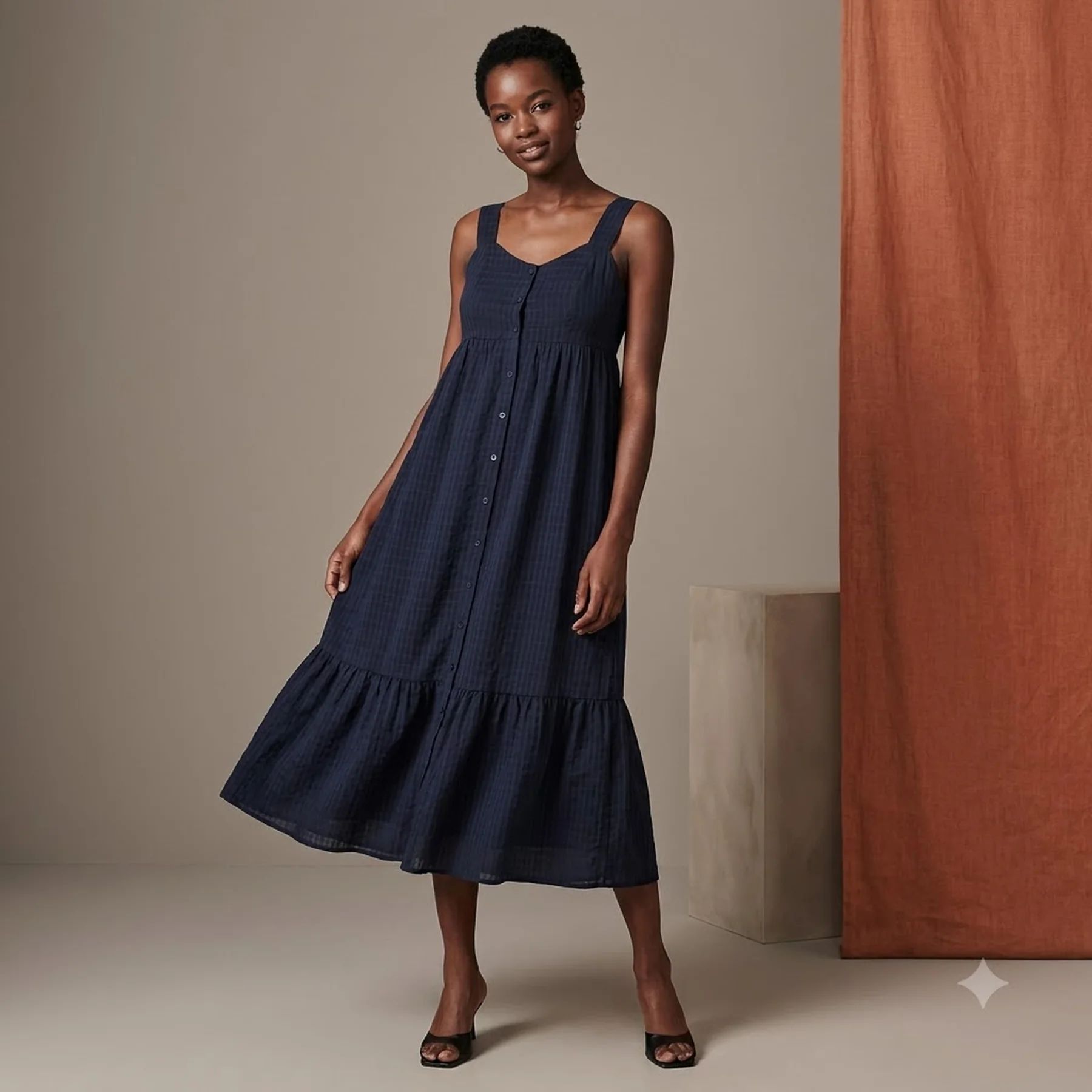 Сукня ONLFELISA STRAP MIDI DRESS WVN 15230957-Night Sky ONLY L Темно-синій