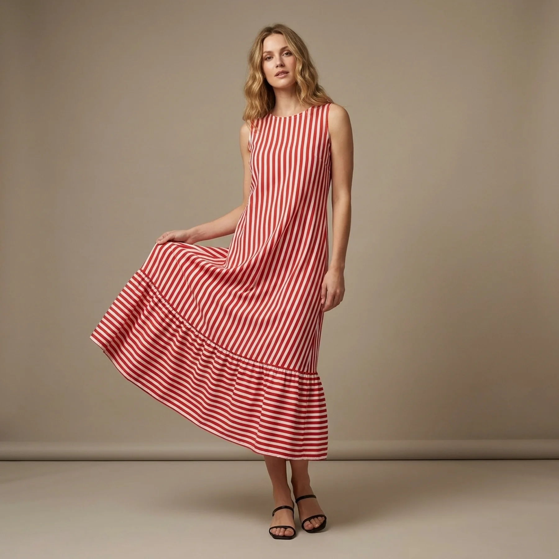 Сукня ONLFIONA LIFE S/L DRESS JRS 15230776 Cloud Dancer-HIGH RISK RED ONLY L Червоний