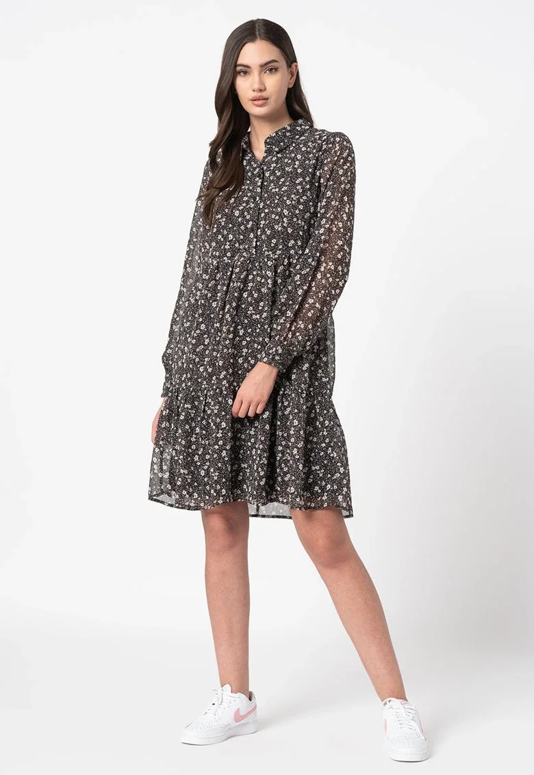 Сукня ONLFREE L/S SHIRT DRESS WVN 15245725-Black-AOP:FLOWER ONLY S Чорний