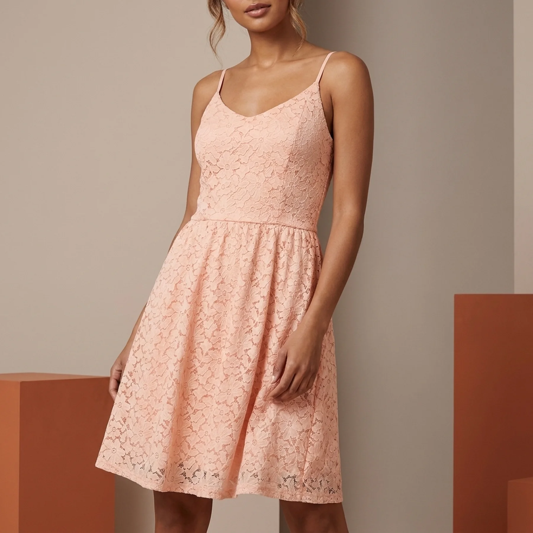 Сукня ONLNEW ALBA S/L SMOCK MIX DRESS JRS 15230829 Peach Melba ONLY M Персиковий