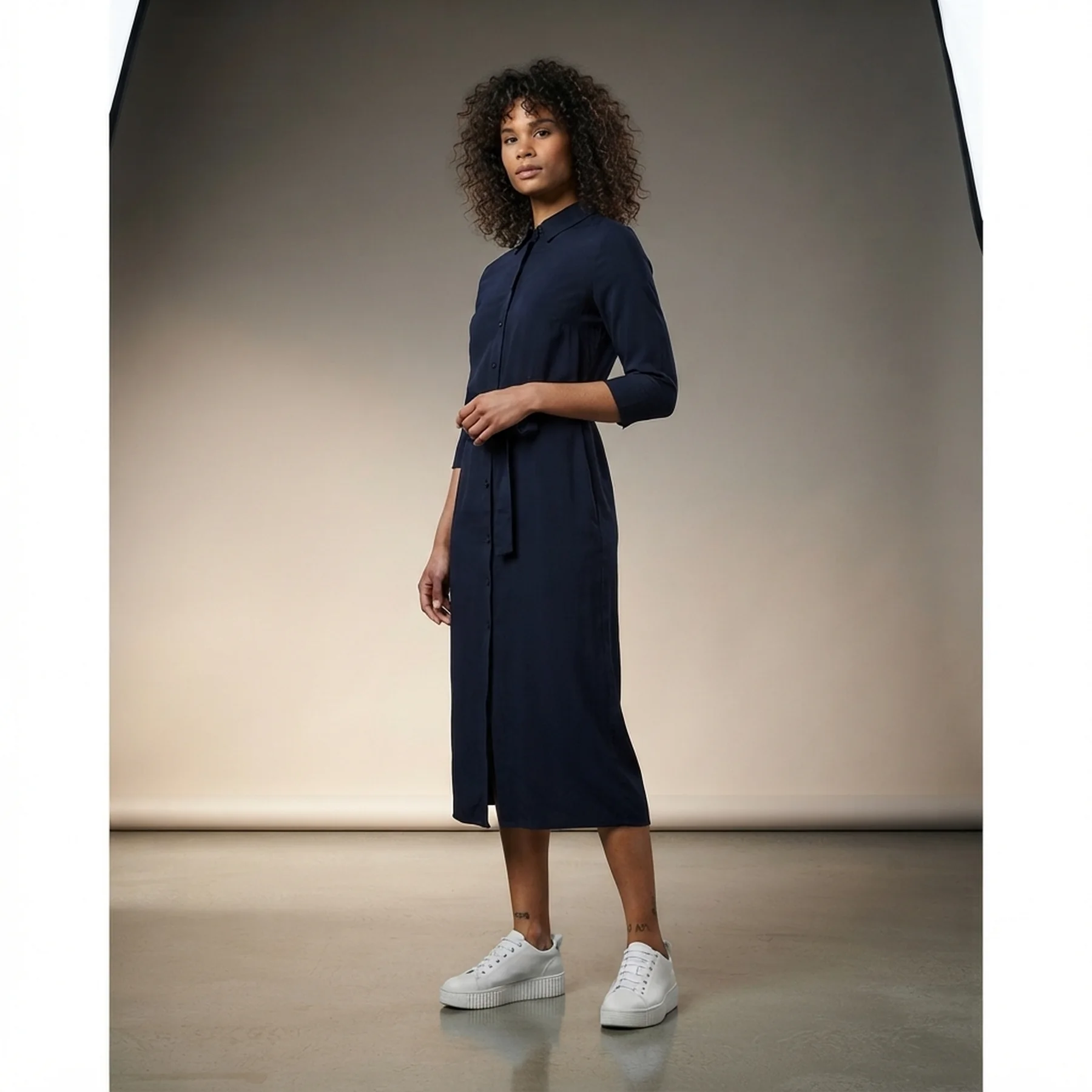 Сукня ONLNOVA LIFE 3/4 LONG SHIRT DRESS AOP 15221147 Night Sky ONLY XS Темно-синій