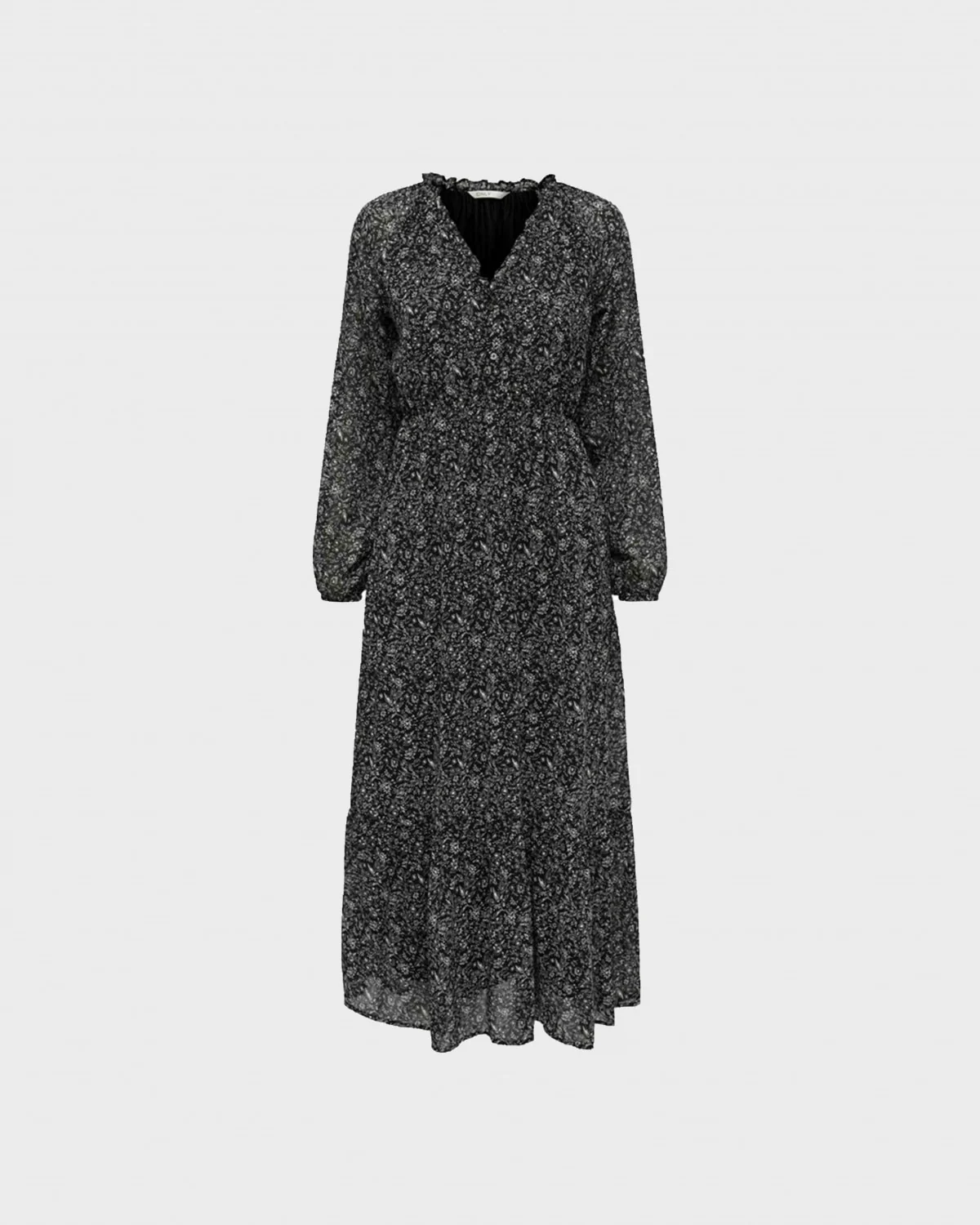 Сукня ONLSTAR L/S MAXI DRESSWVN 15240494-Black-AOP:LITTLE CHARM FLOWER ONLY M Чорний