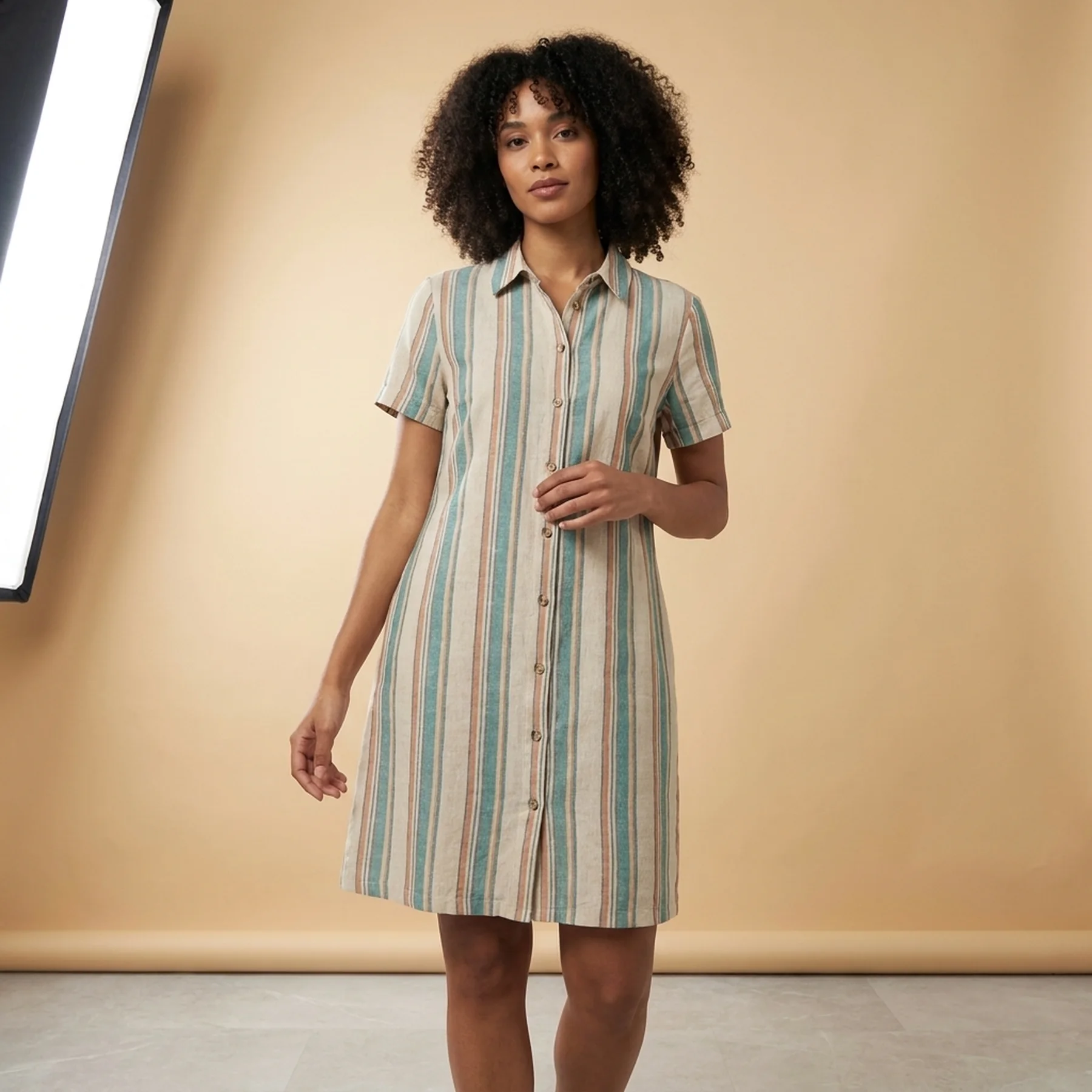 Сукня ONLVIVA-OHIO S/S BUTTON STRIPE DRESS PNT 15226232 Cloud Dancer ONLY L Білий