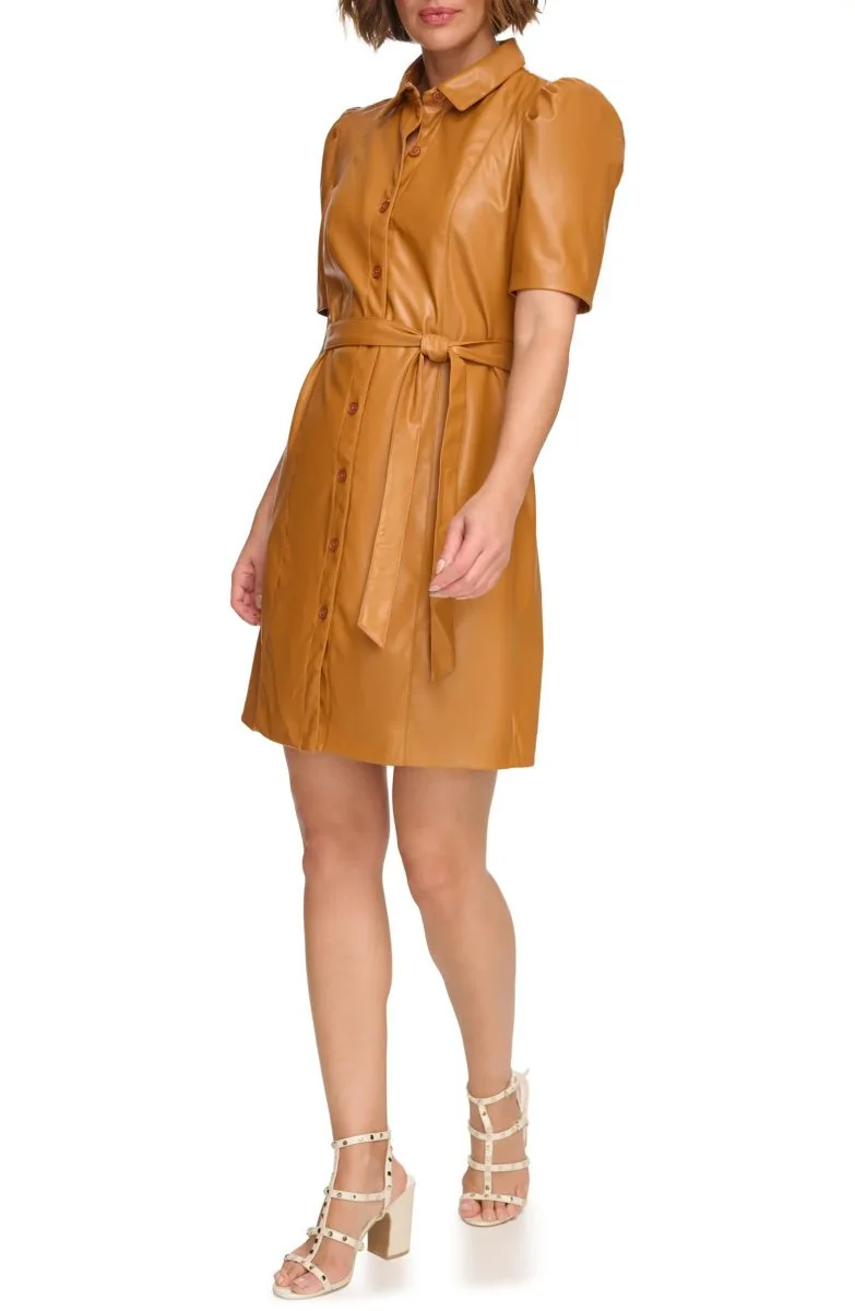 Сукня-сорочка DKNY зі штучної шкіри 1159804331 (Помаранчевий, 8(M))