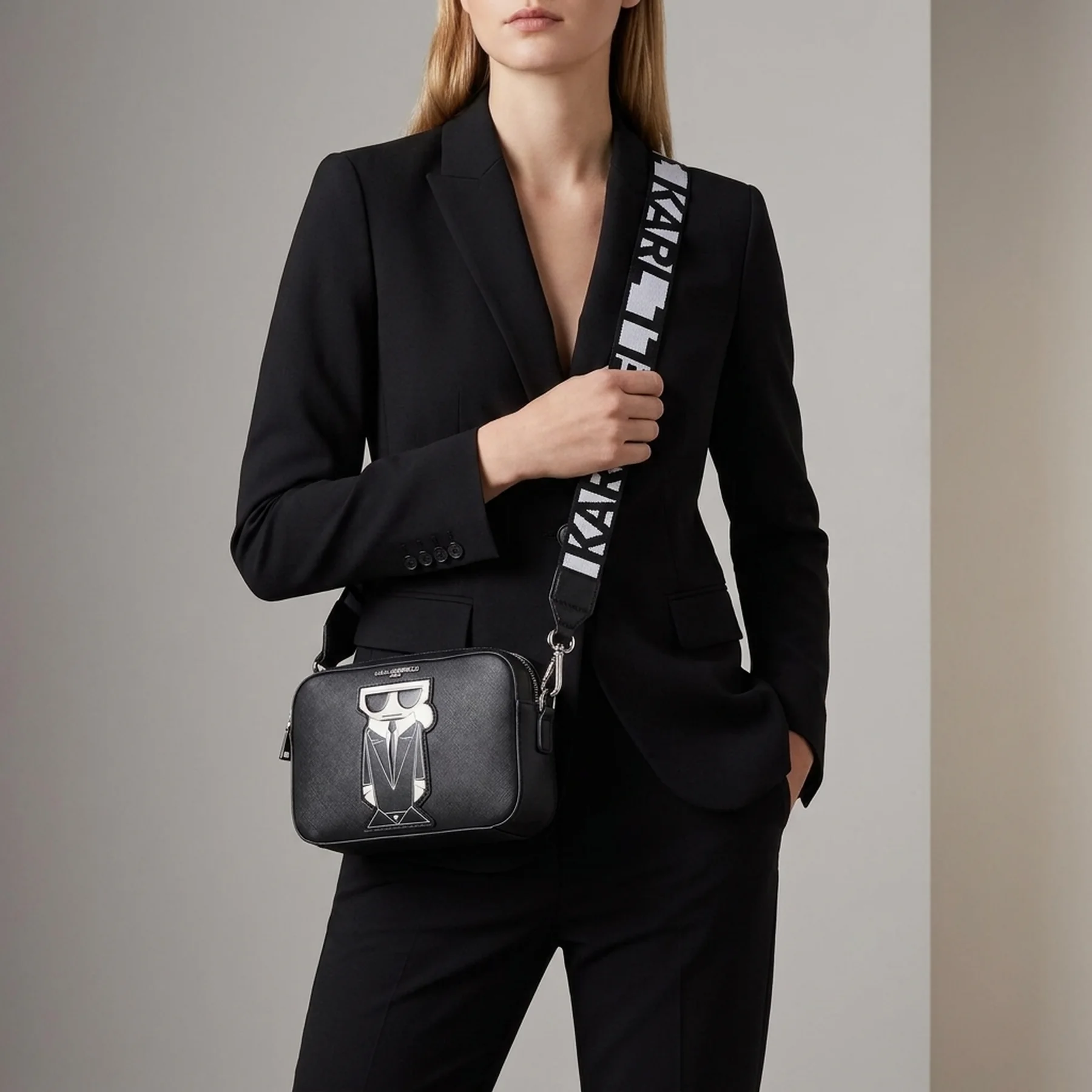 Сумка через плече Karl Lagerfeld Paris кроссбоді 1159853966 Чорний