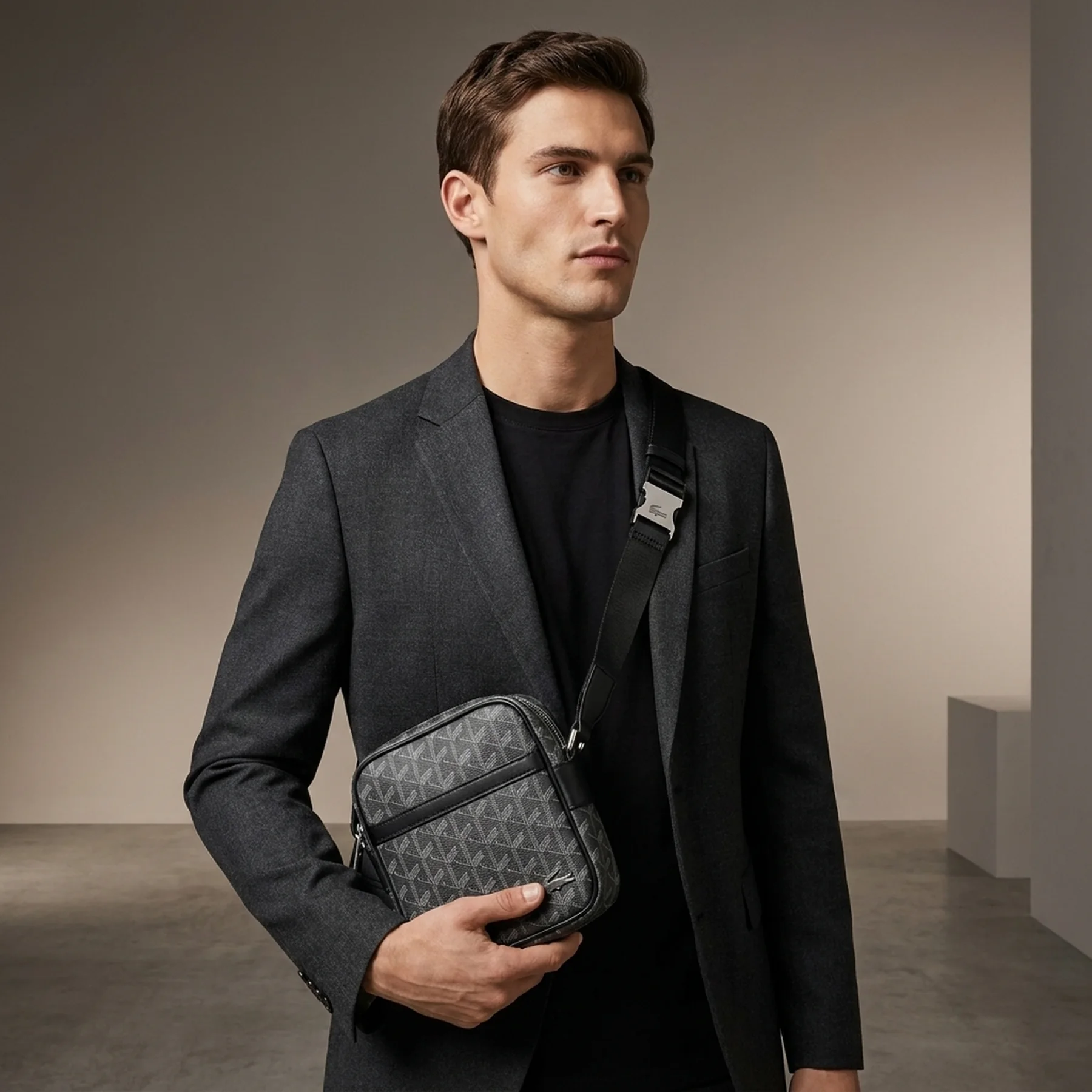 Сумка через плече Lacoste Monogram Grey (NH4409LX-H45)