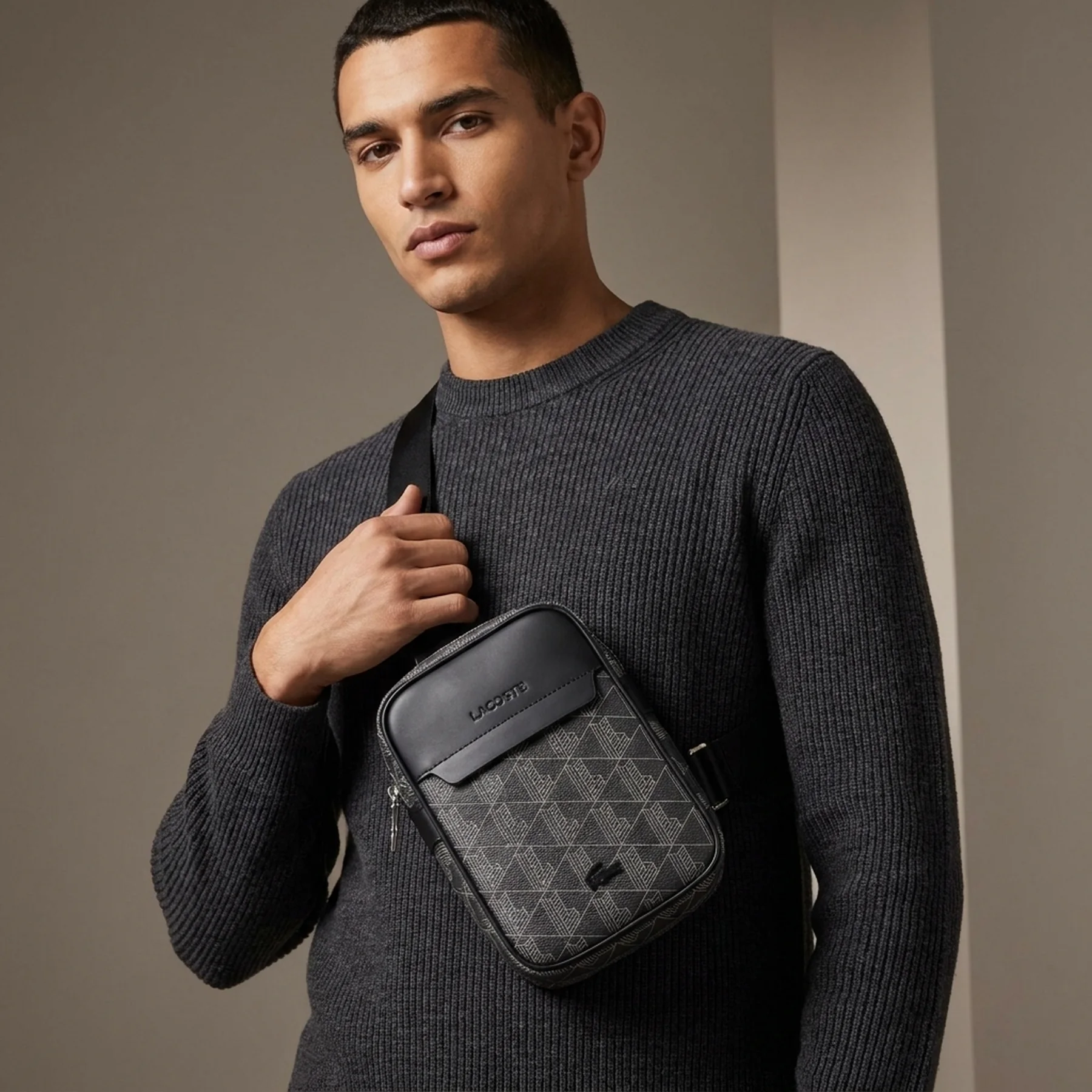 Сумка Lacoste Monogram Grey/Black