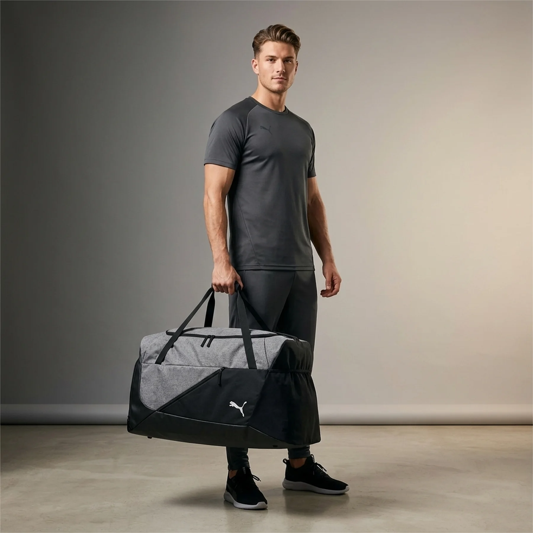 Сумка Puma teamFINAL Teambag L 82L сірий, чорний 78 x 33 x 32 см (078940-01)