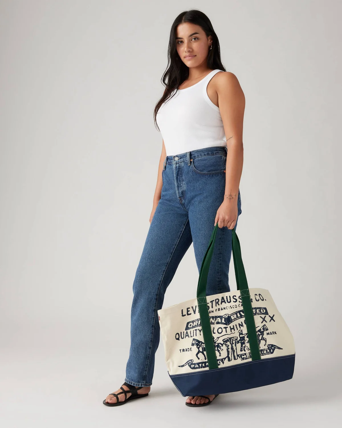 Сумка-шоппер Levi's з логотипом 1159825054 (Бежевий One size)