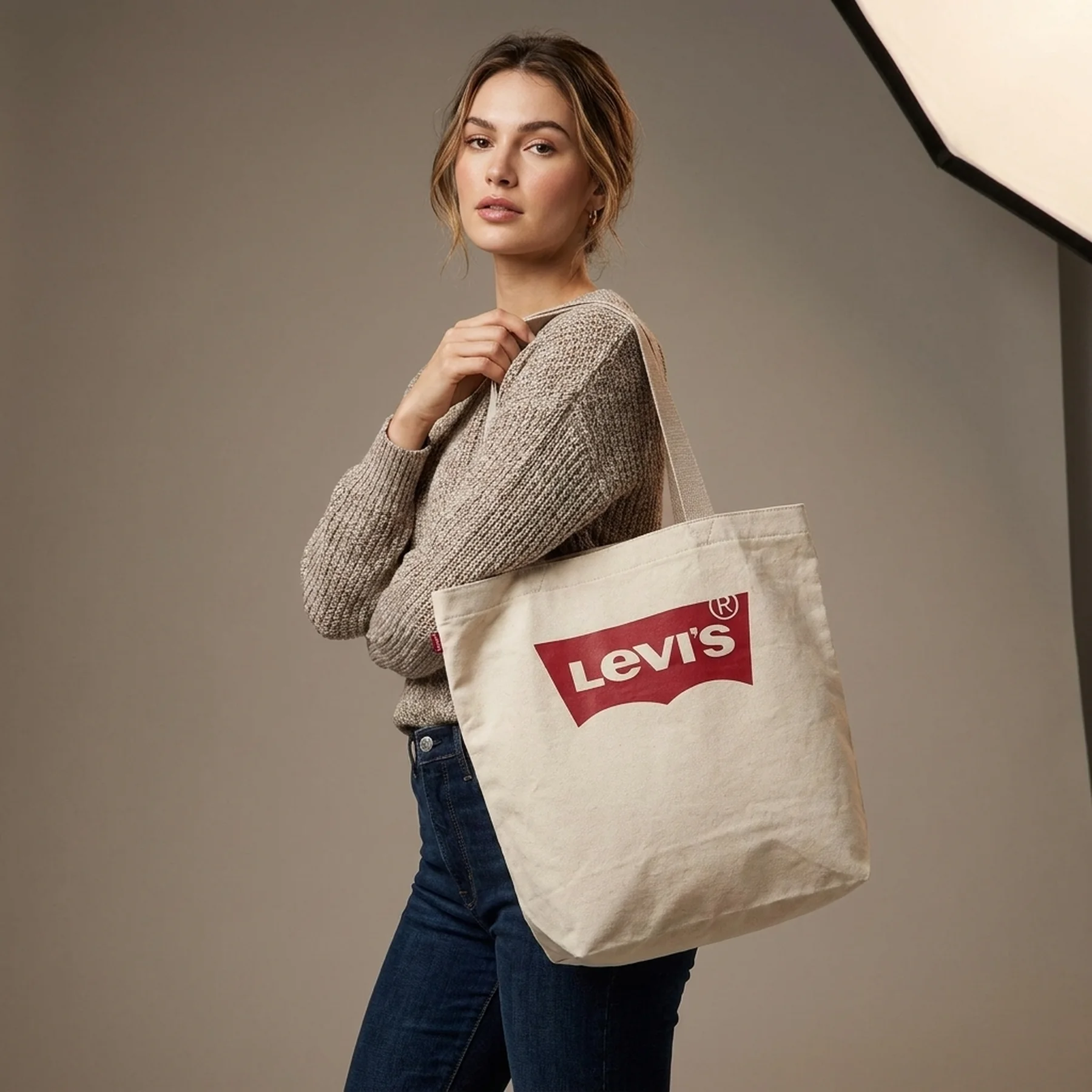 Сумка-шоппер Levi's з логотипом 1159831342 (Молочний One size)