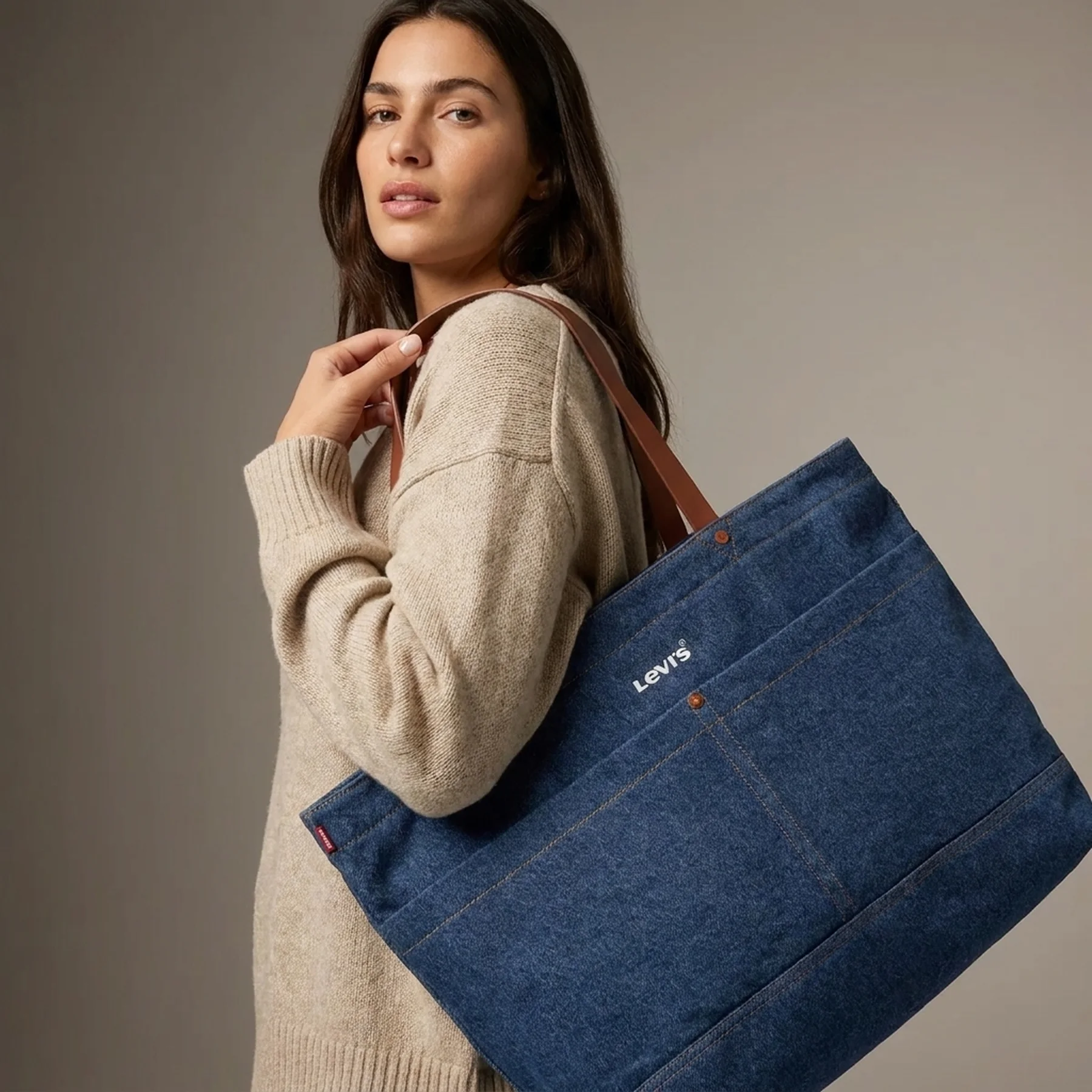 Сумка-шоппер Levi's з логотипом 1159855727 Синій