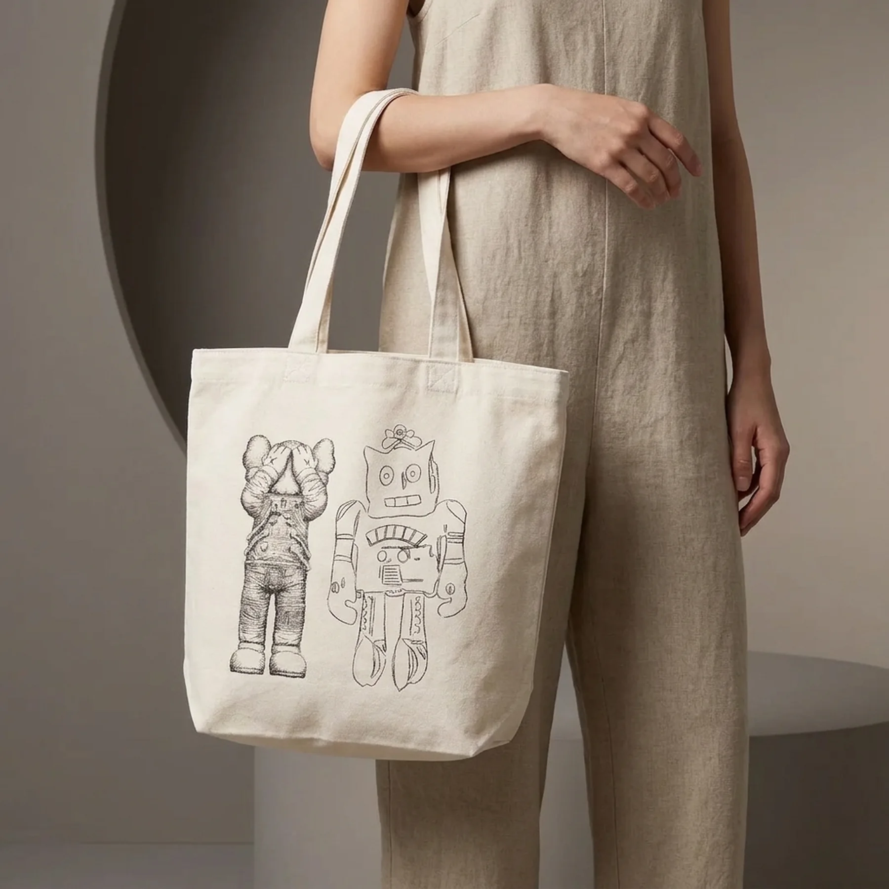 Сумка шоппер Uniqlo з малюнком 1159828676 (Молочний One size)