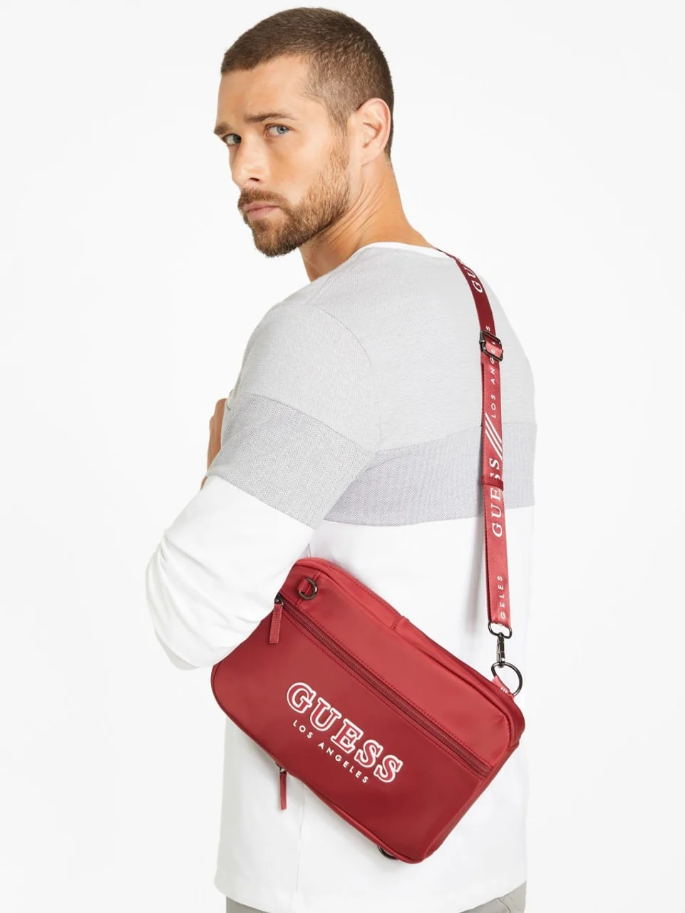 Сумка слінг Guess логотипом 1159819162 (Бордовий One Size)