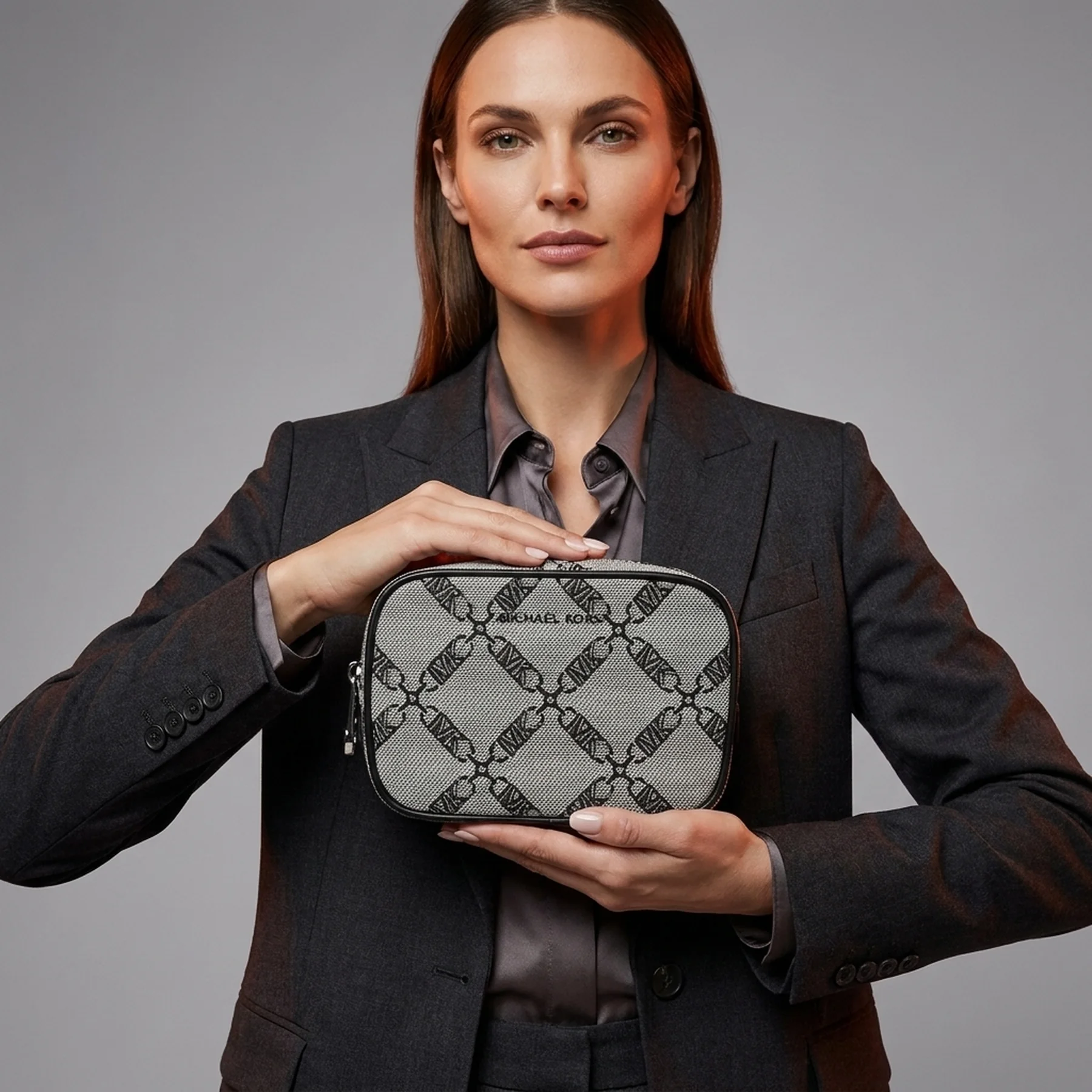 Сумка жіноча Michael Kors на блискавці 1159809166 (Сірий, One size)