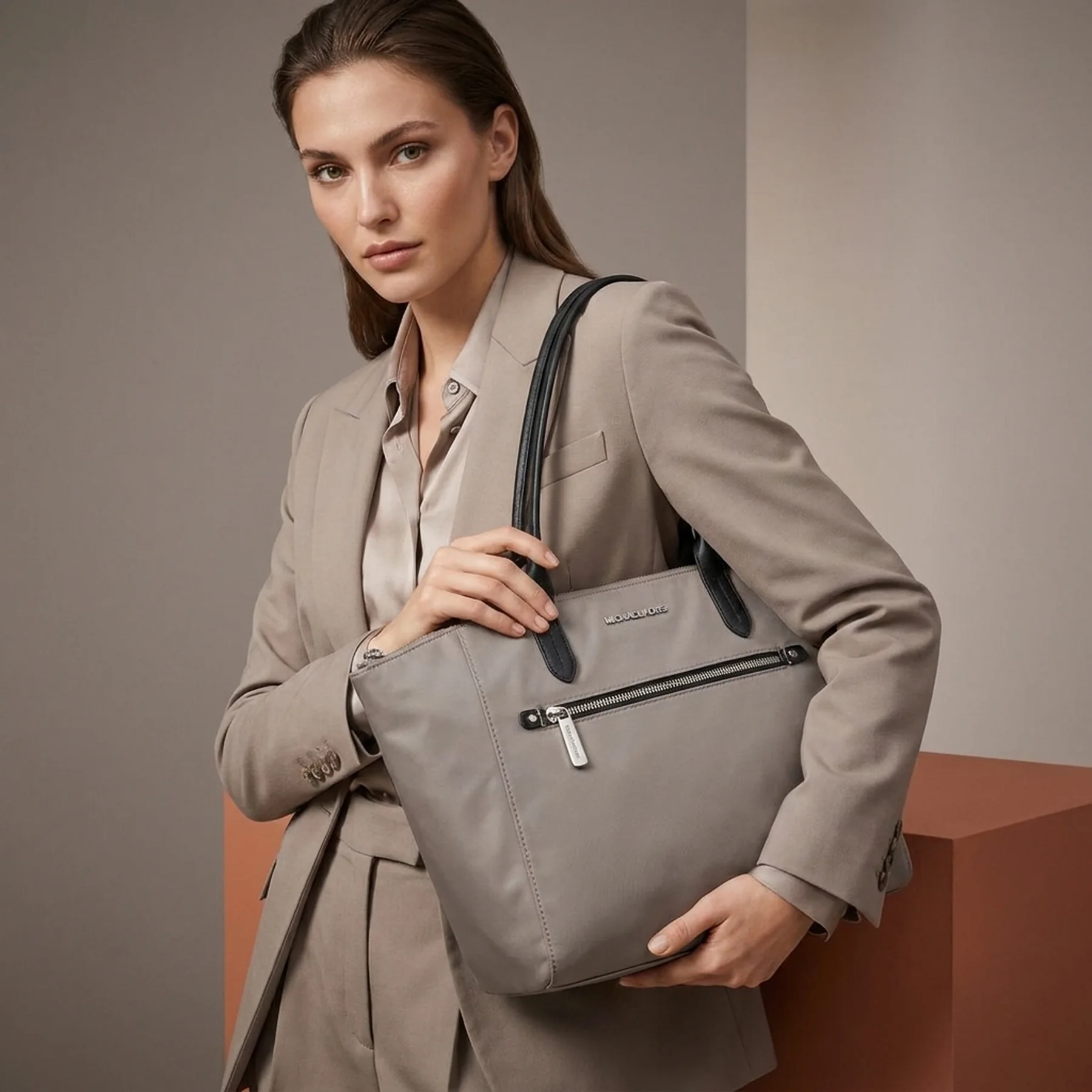Сумка жіноча Michael Kors на блискавці 1159810648 (Сірий, One size)