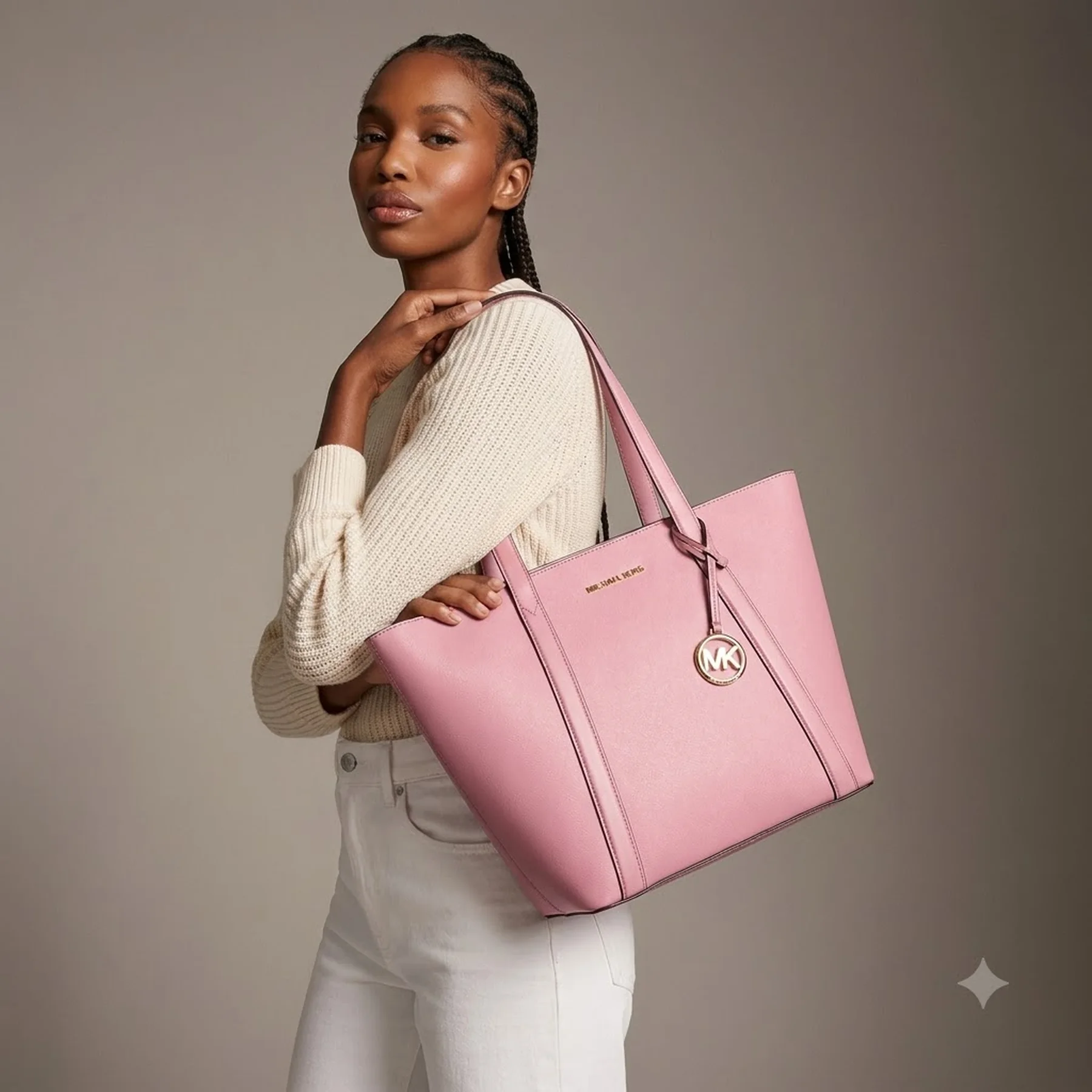 Сумка жіноча Michael Kors на блискавці 1159822007 (Рожевий One size)