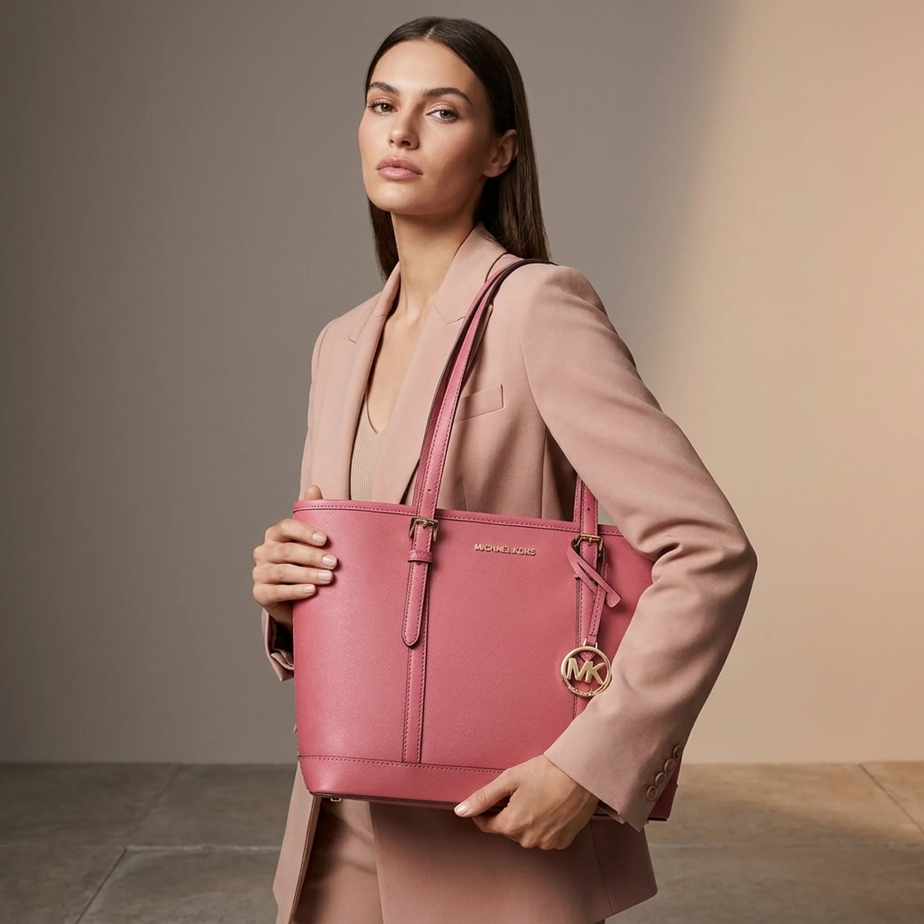 Сумка жіноча Michael Kors на блискавці 1159823443 (Рожевий One size)