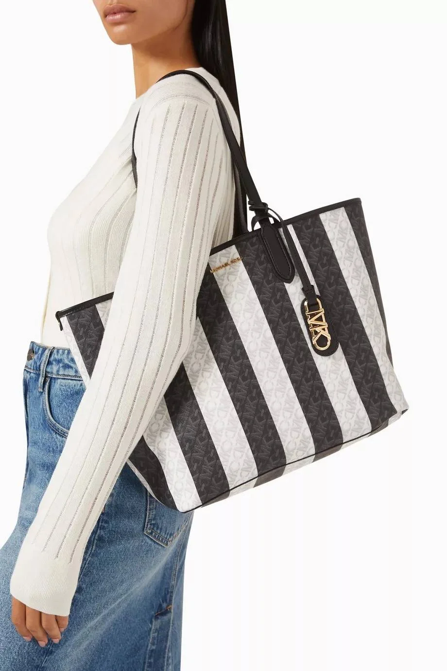 Сумка жіноча Michael Kors з клатчем 1159822257 (Чорний/Білий One size)