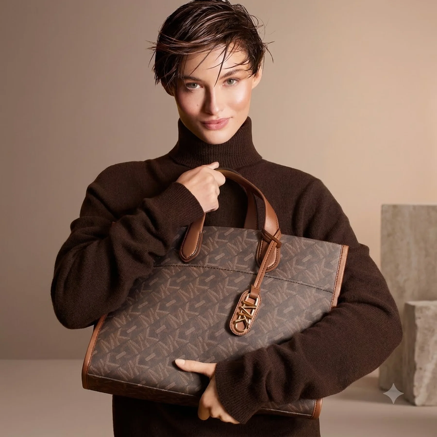 Сумка жіноча Michael Kors з принтом 1159828160 (Коричневий One size)