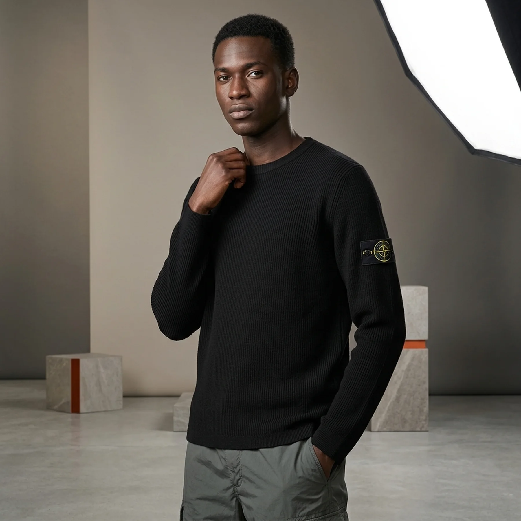 Светр чоловічий Stone Island Soft Organic Ribbed Cotton Crewneck