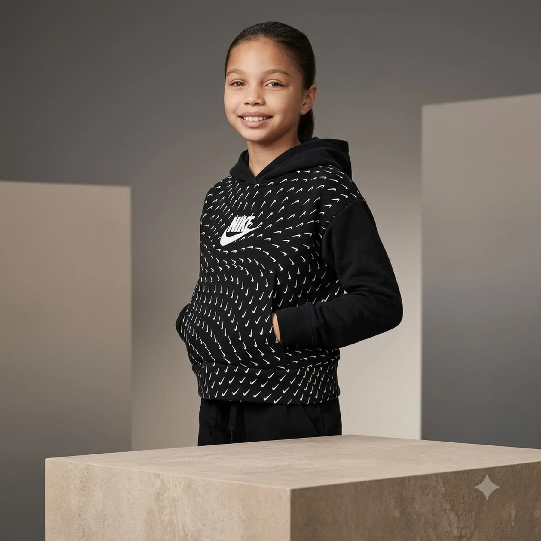 Светр дитячий Nike Big Kids (Girls) Printed Fleece Hoodie (DM8231-010)