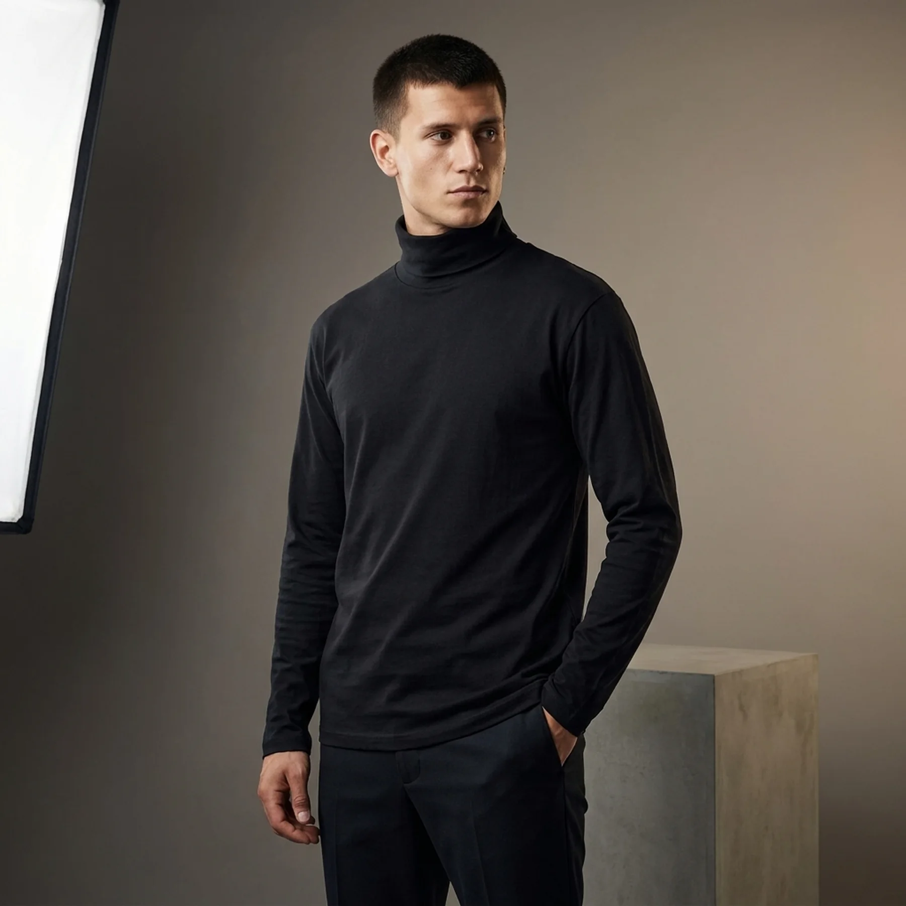 Светр JJERILEY TEE LS ROLL NECK SN 12190713-Black Jack & Jones XXL Чорний